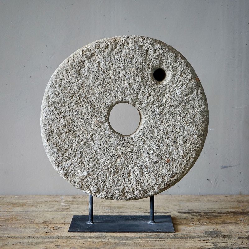 Antique Mounted Millstone