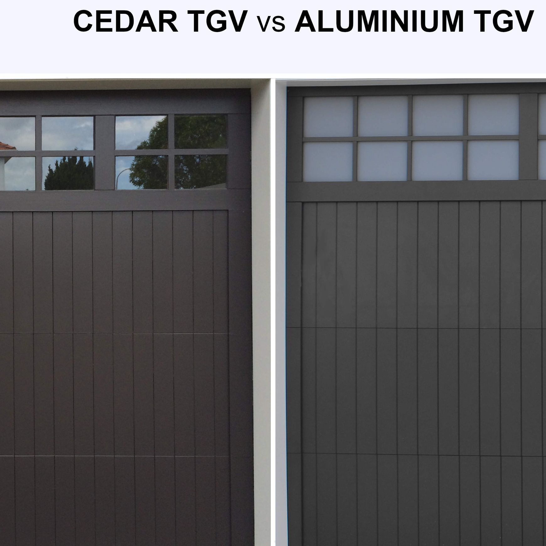 Aluminium Craftsman Garage Door with Colonial Windows