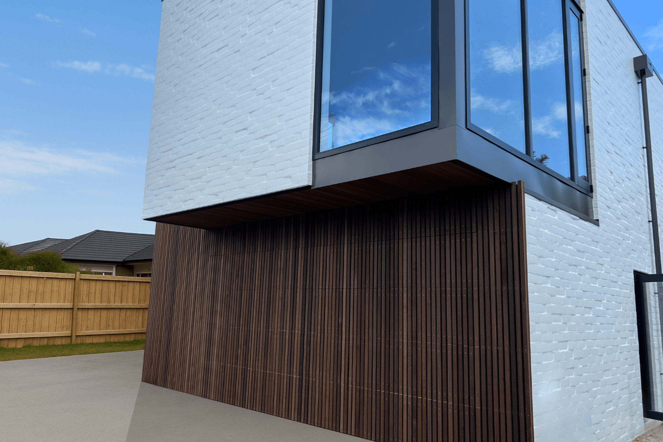 Custom Batten Cedar Flushmount Garage Door