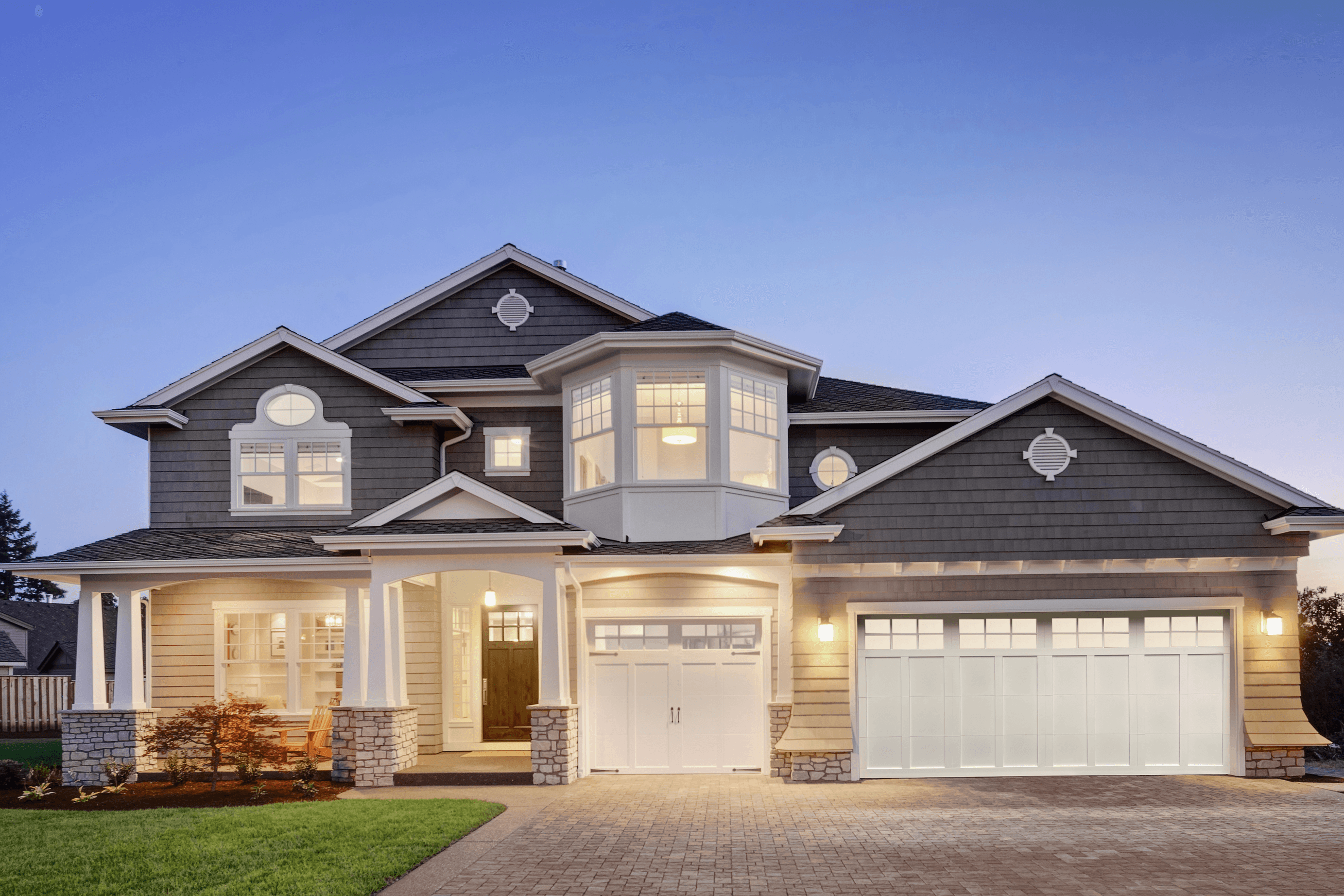 Aluminium Craftsman Garage Door with Colonial Windows