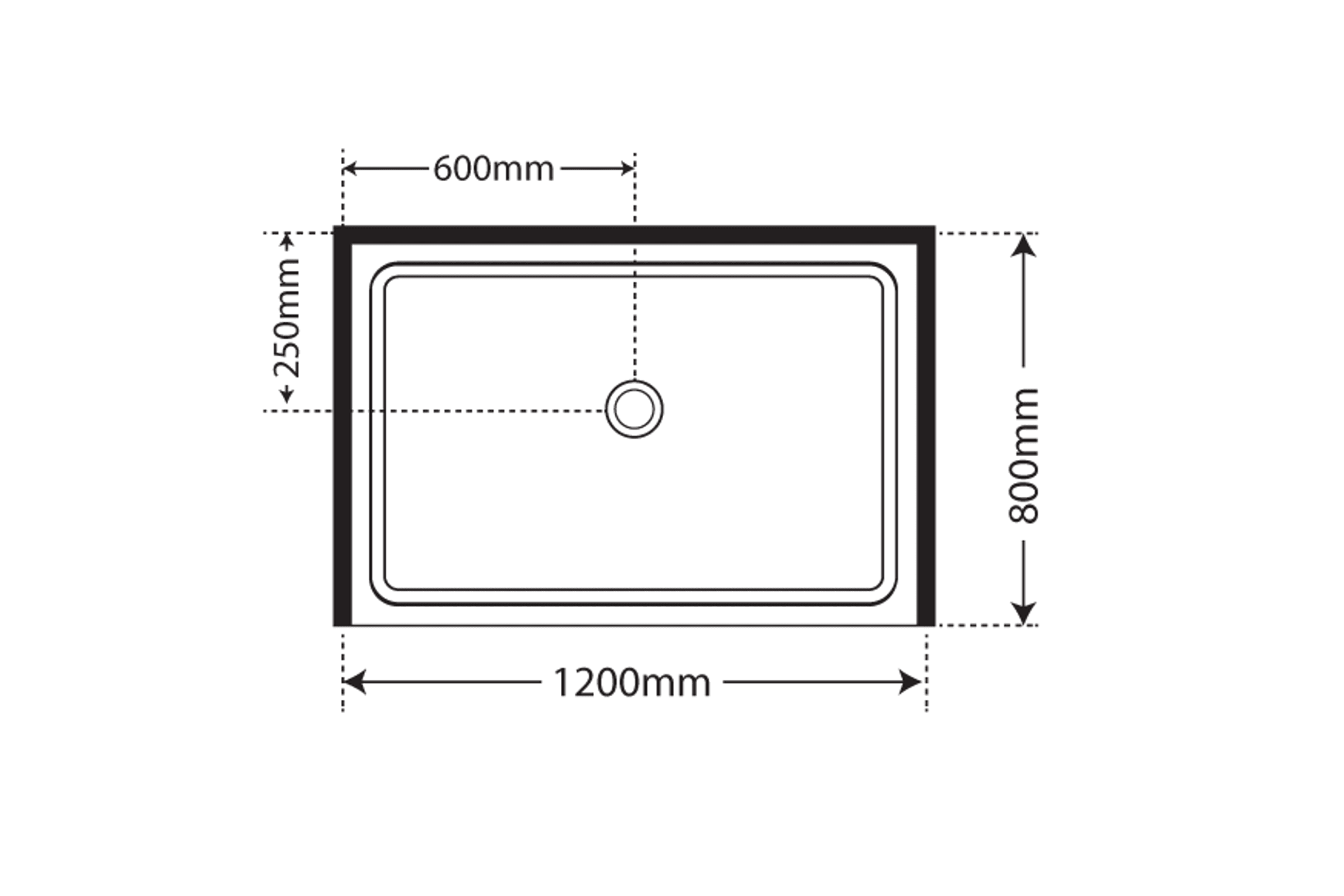 Horizon Alcove Sliding Door Shower with Grey Glass
