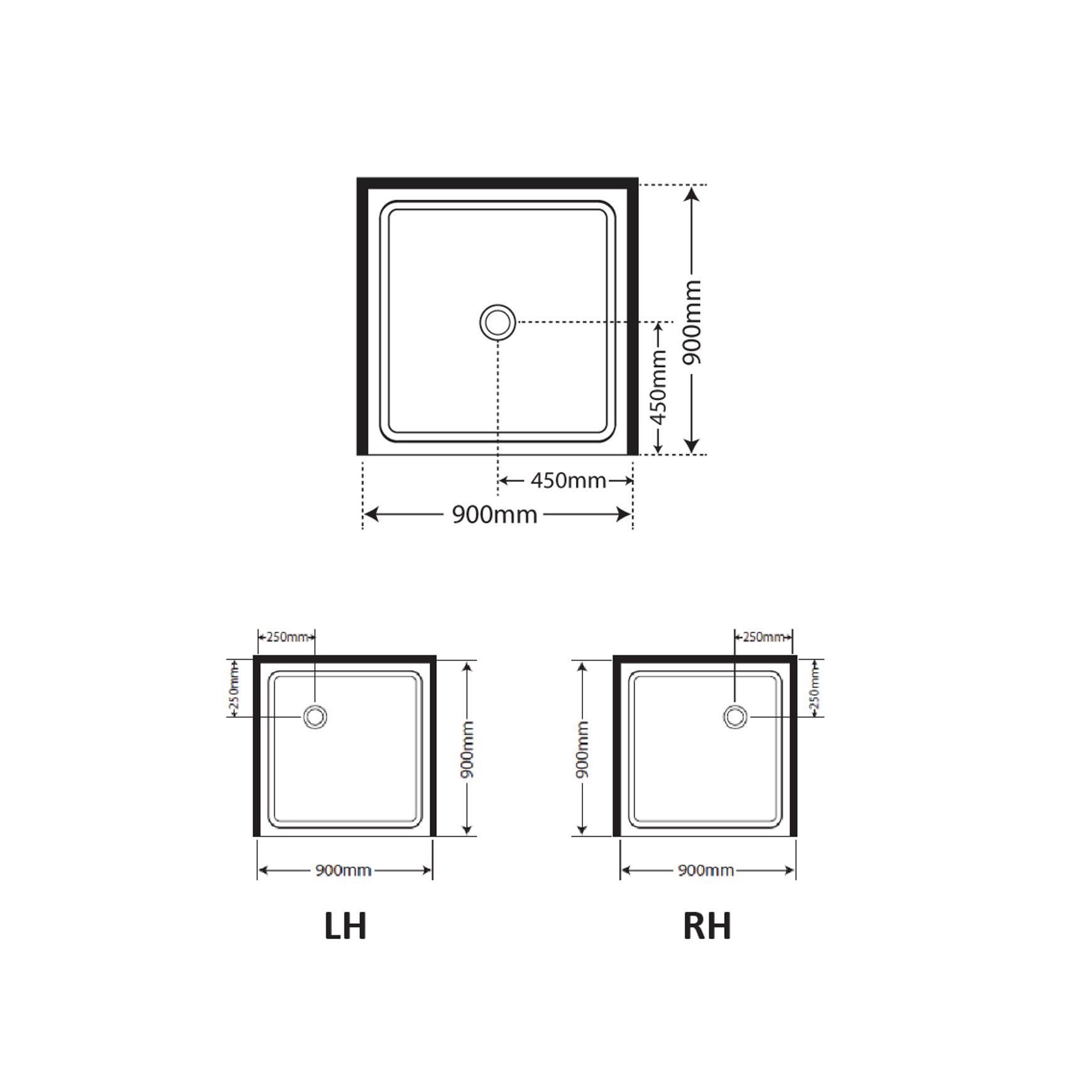 Horizon Alcove (3 Sided) Pivot Door Shower