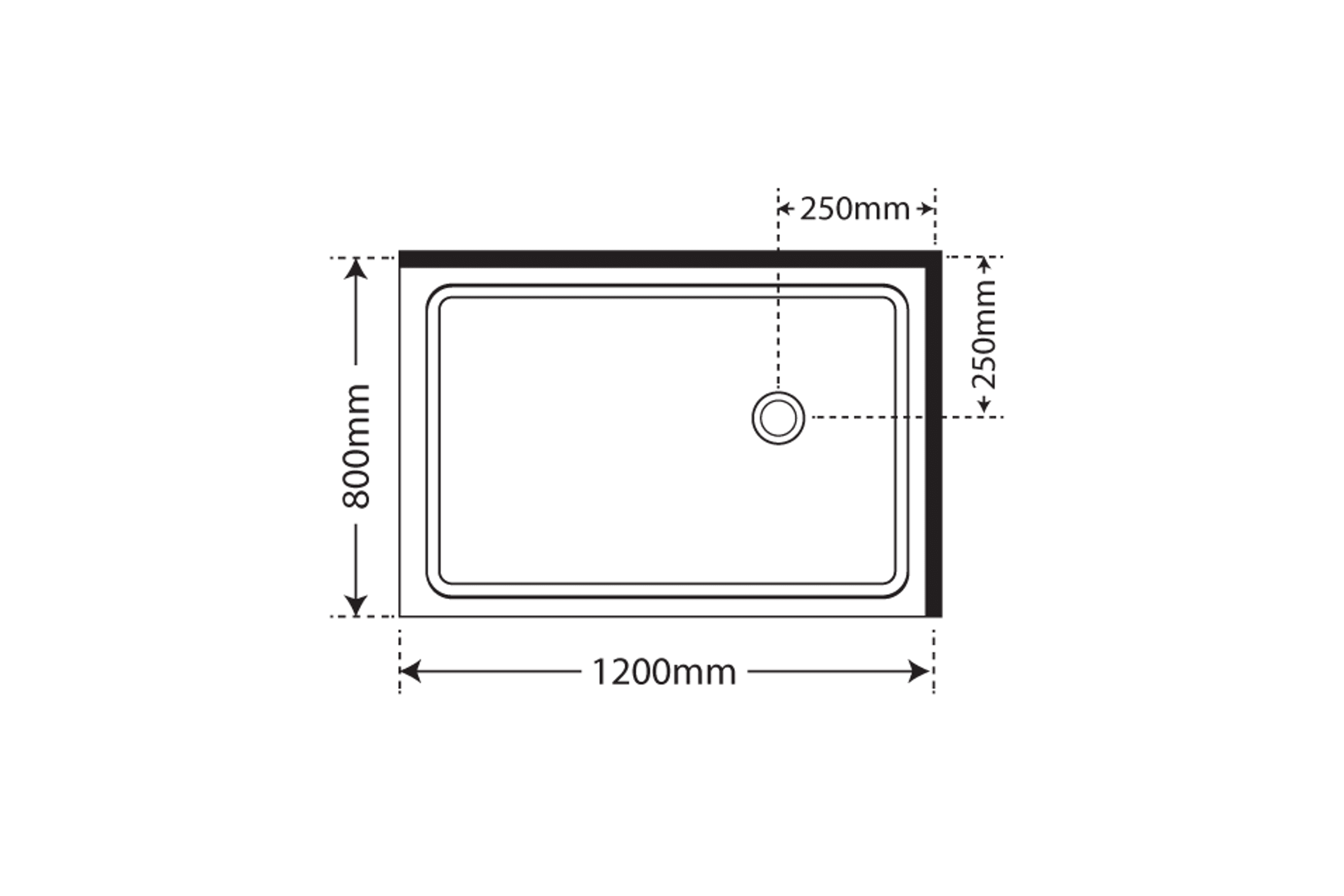 Horizon 2 Sided Sliding Door Shower with Grey Glass