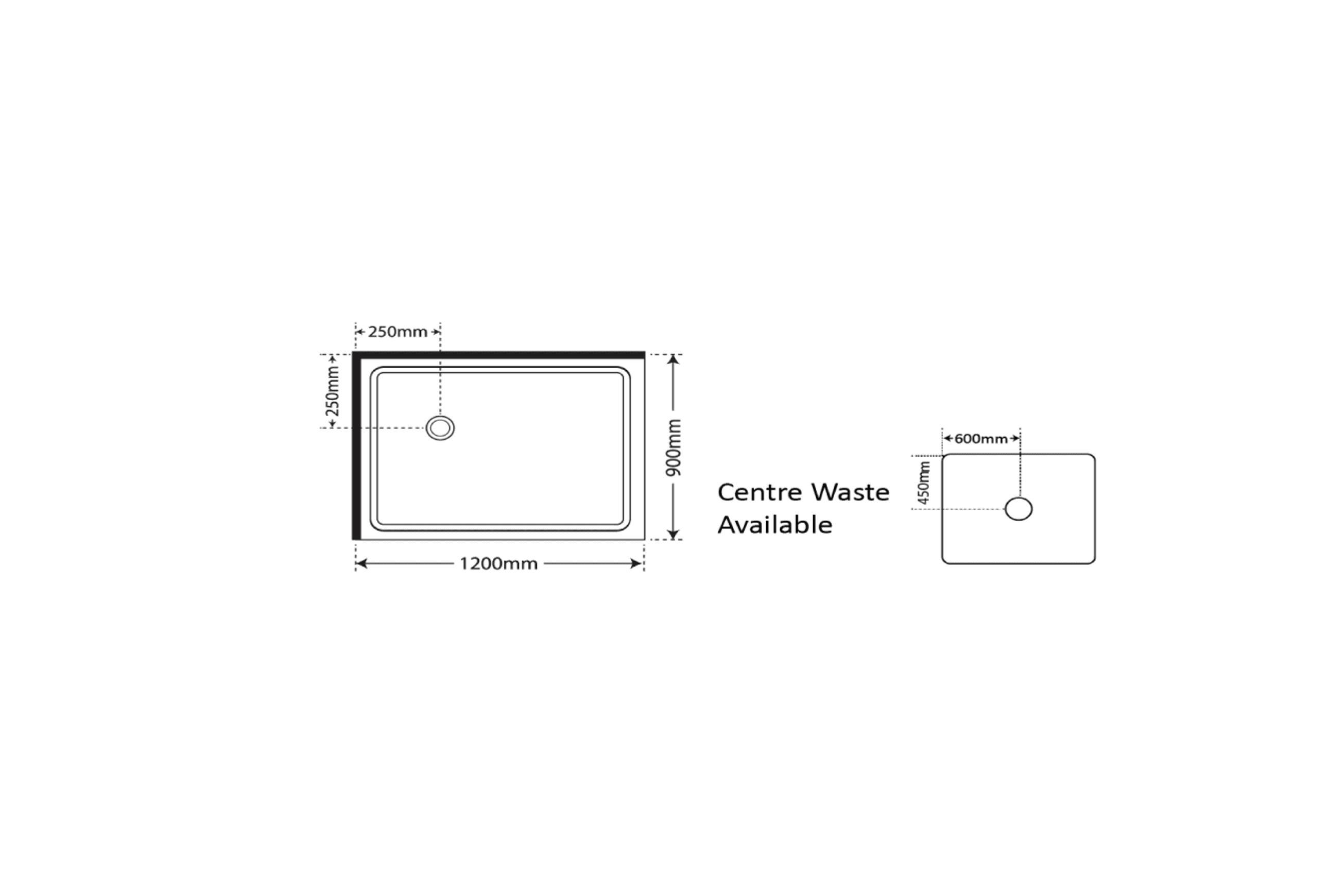 Horizon 2 Sided Sliding Door Shower with Grey Glass