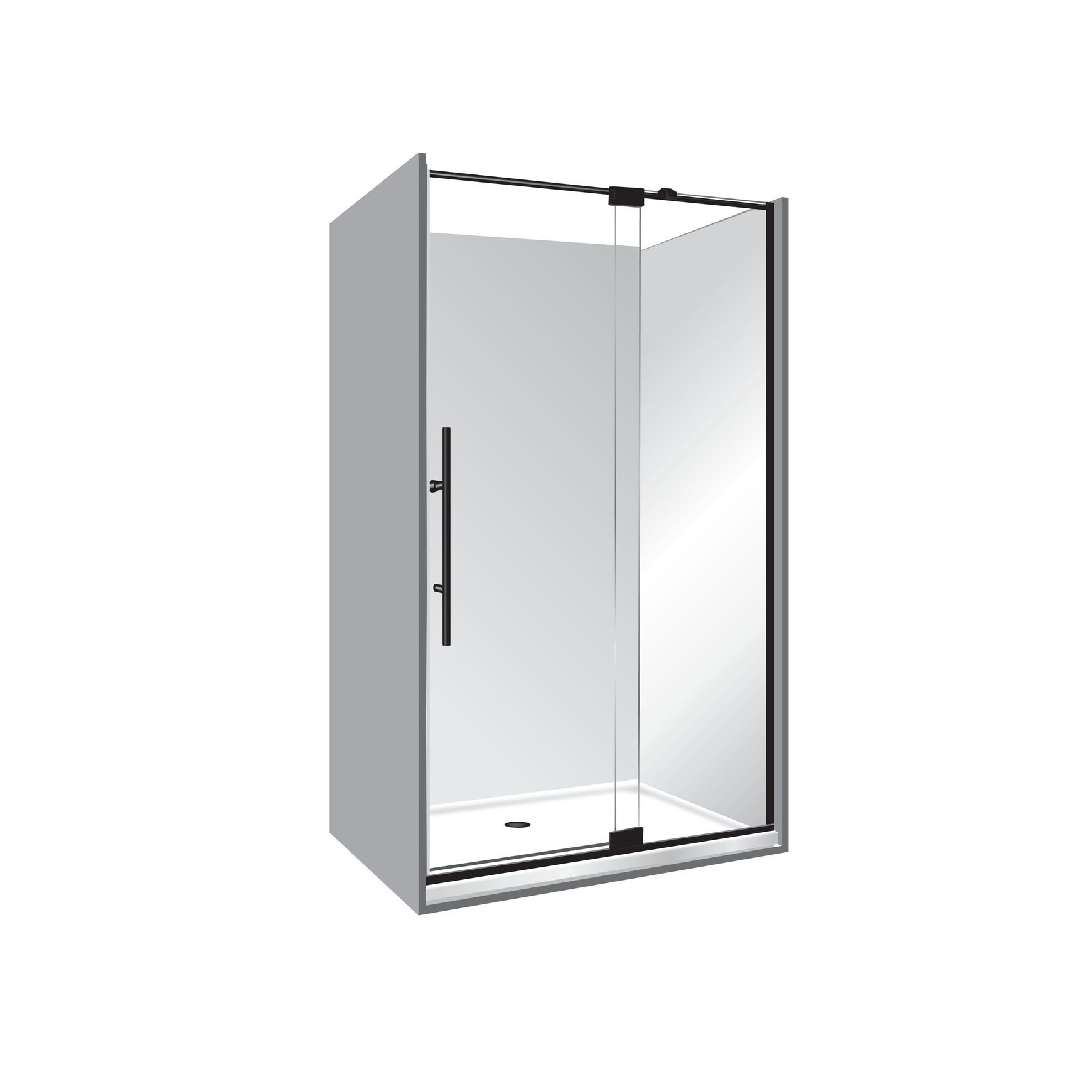 Adjustable Frameless Pivot Alcove 1000x1200x1000