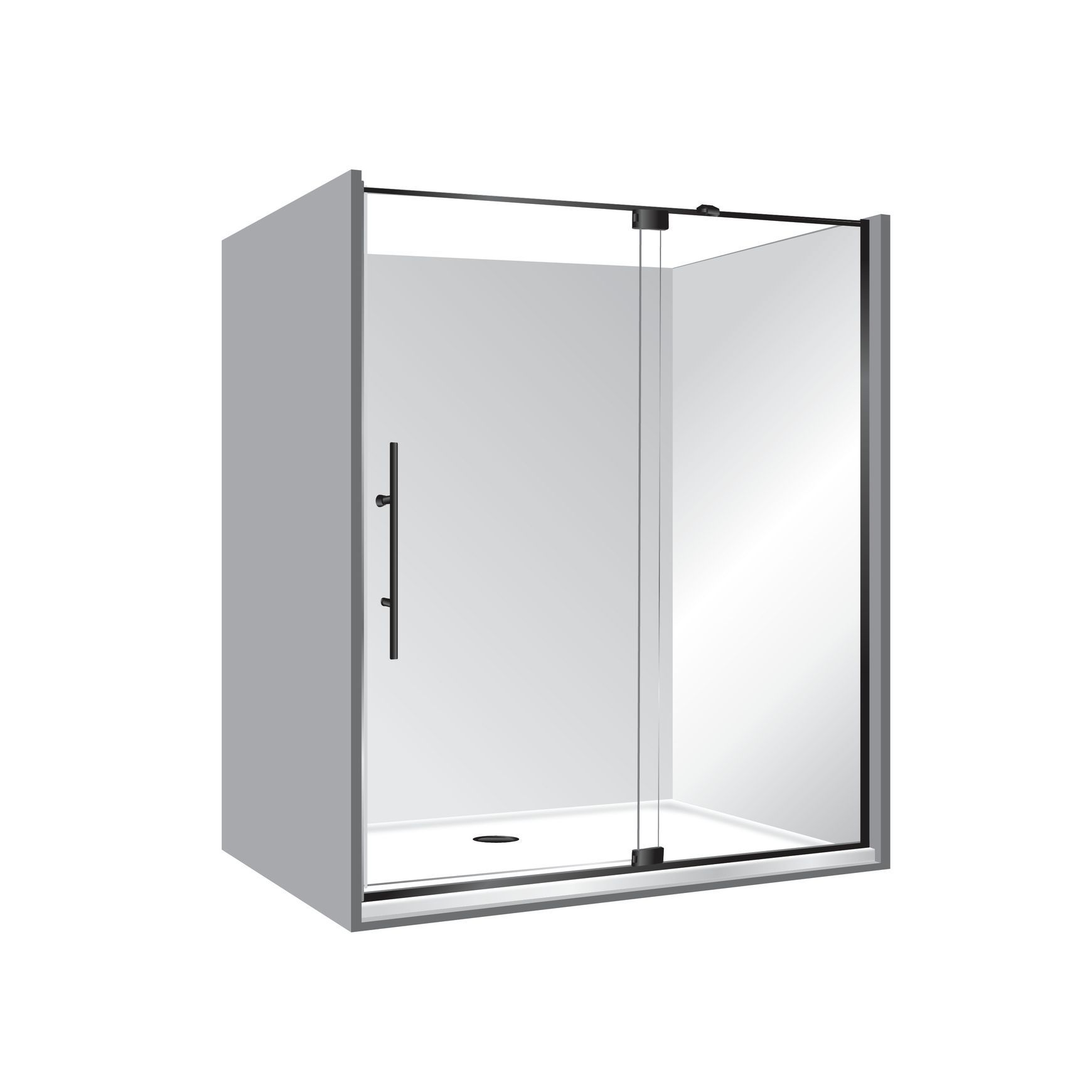 Adjustable Frameless Pivot Alcove 900x1600x900