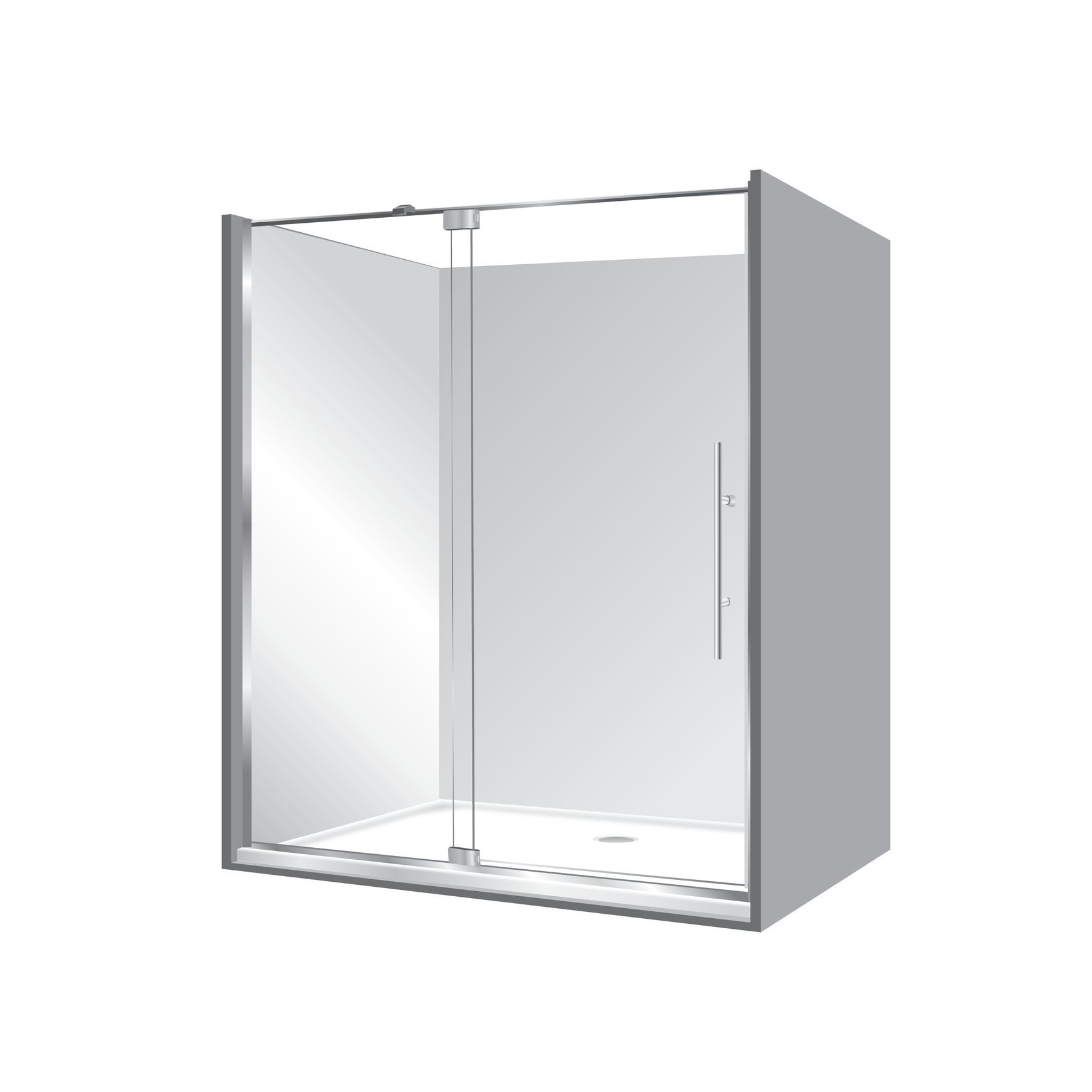 Adjustable Frameless Pivot Alcove 900x1500x900