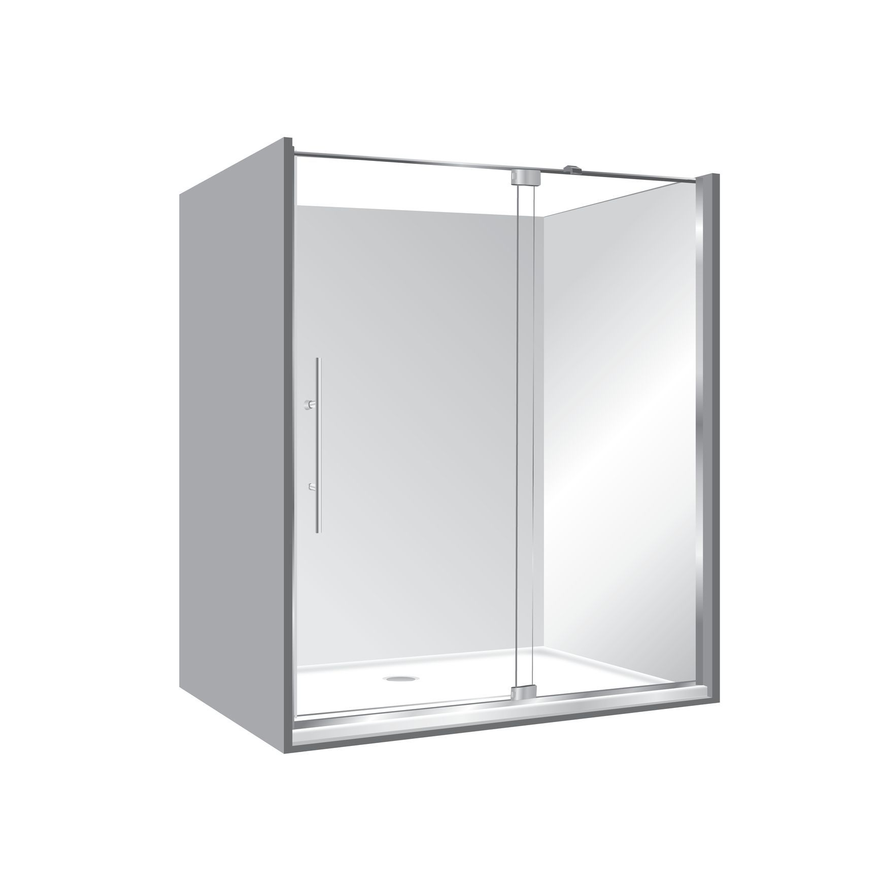 Adjustable Frameless Pivot Alcove 900x1800x900