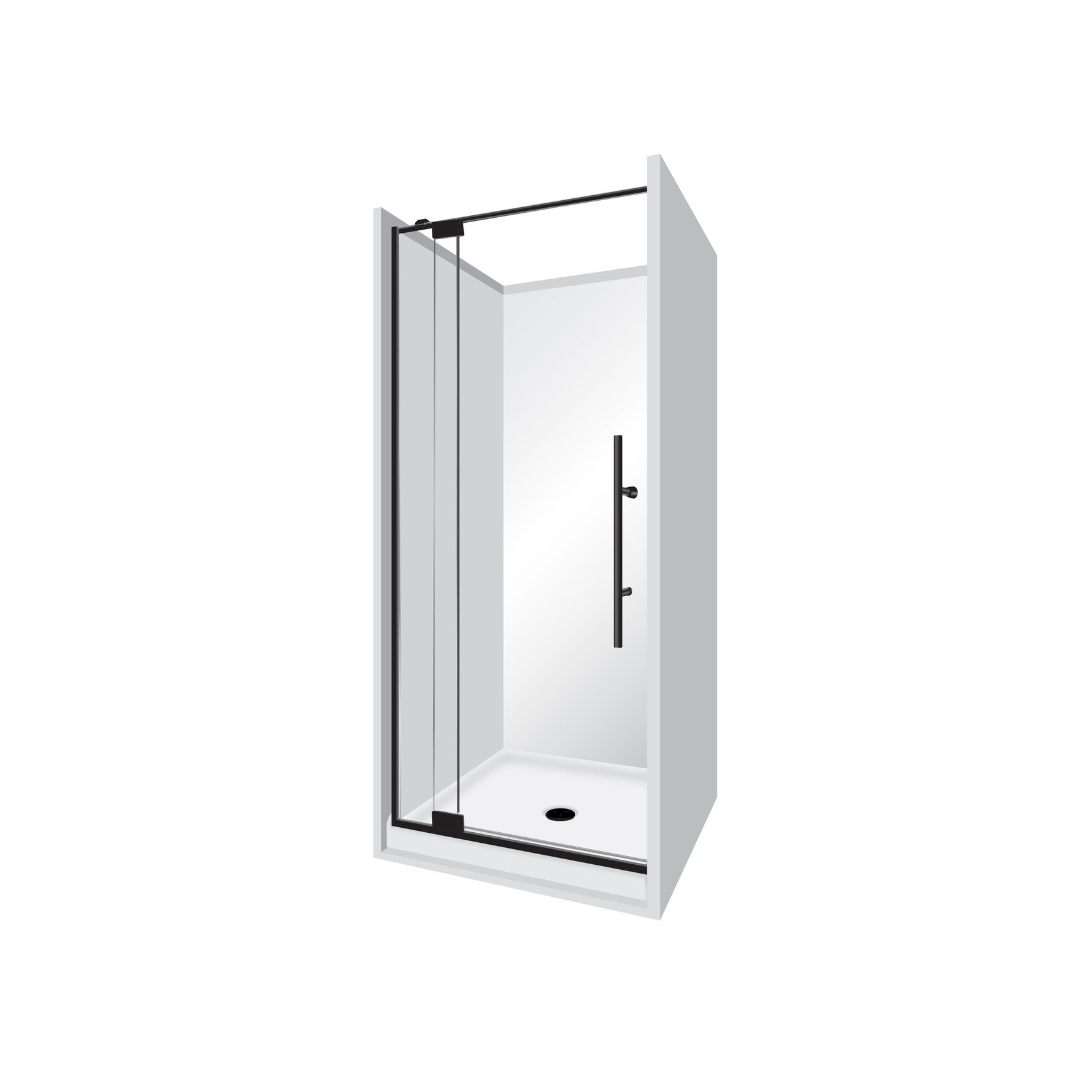 Adjustable Frameless Pivot Alcove 1000