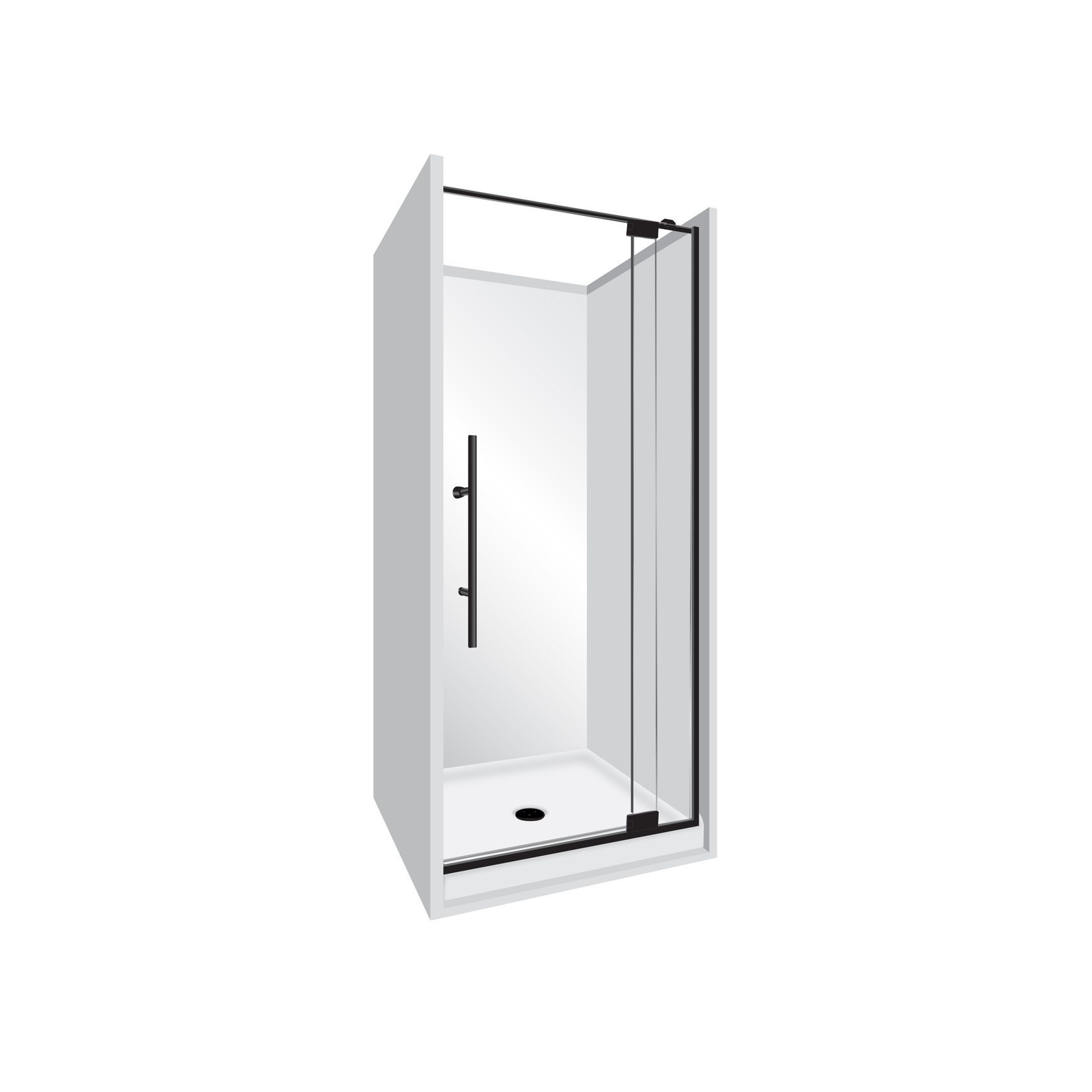 Adjustable Frameless Pivot Alcove 1000