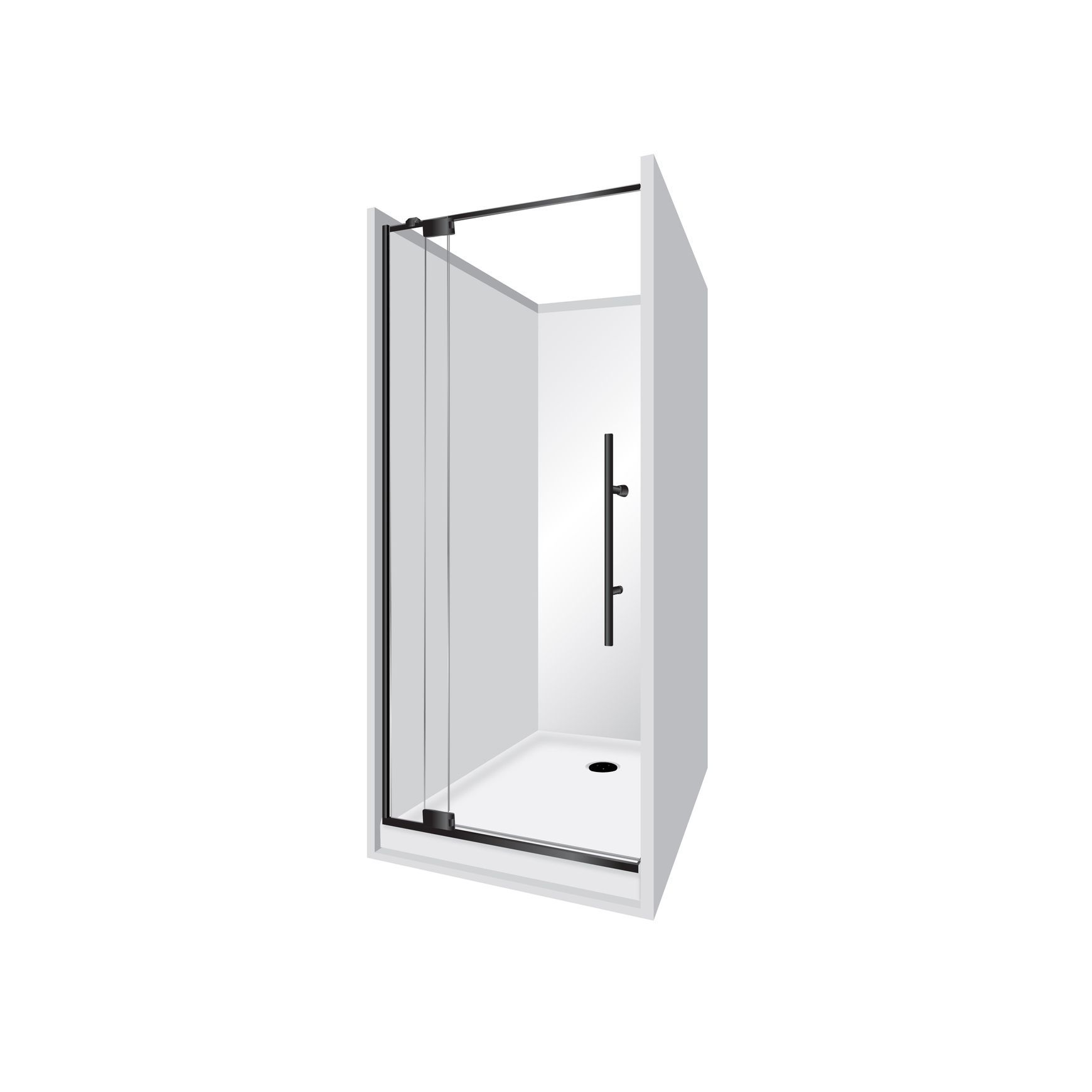 Adjustable Frameless Pivot Alcove 1200x900x1200