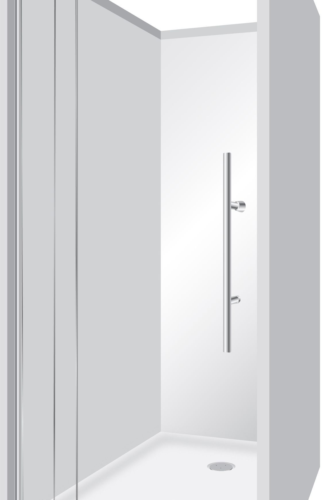 Adjustable Frameless Pivot Alcove 1200x900x1200