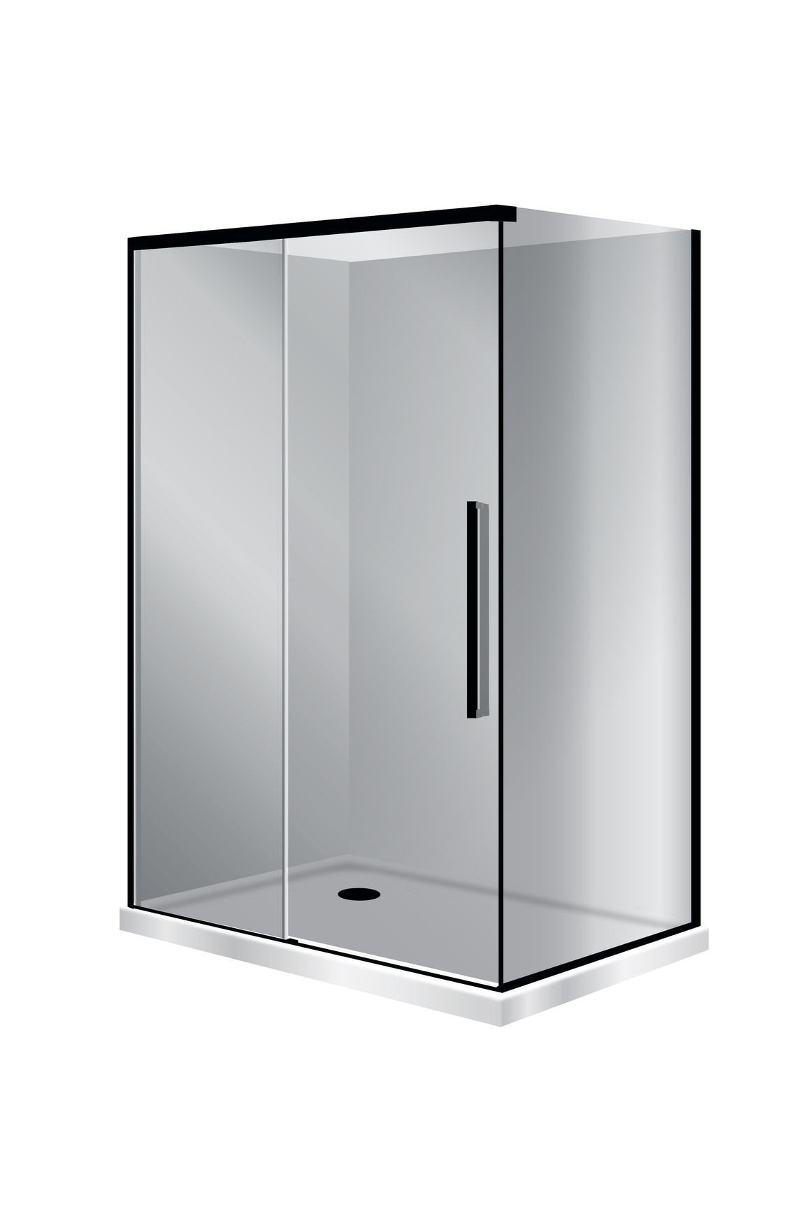 Horizon 2 Sided Sliding Door Shower with Grey Glass