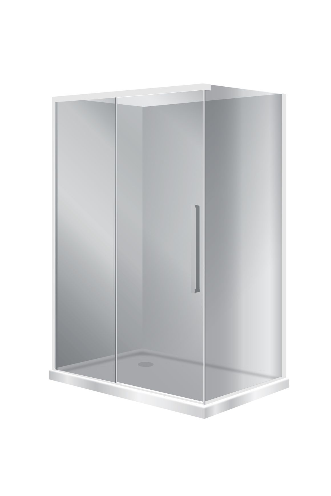 Horizon 2 Sided Sliding Door Shower with Grey Glass