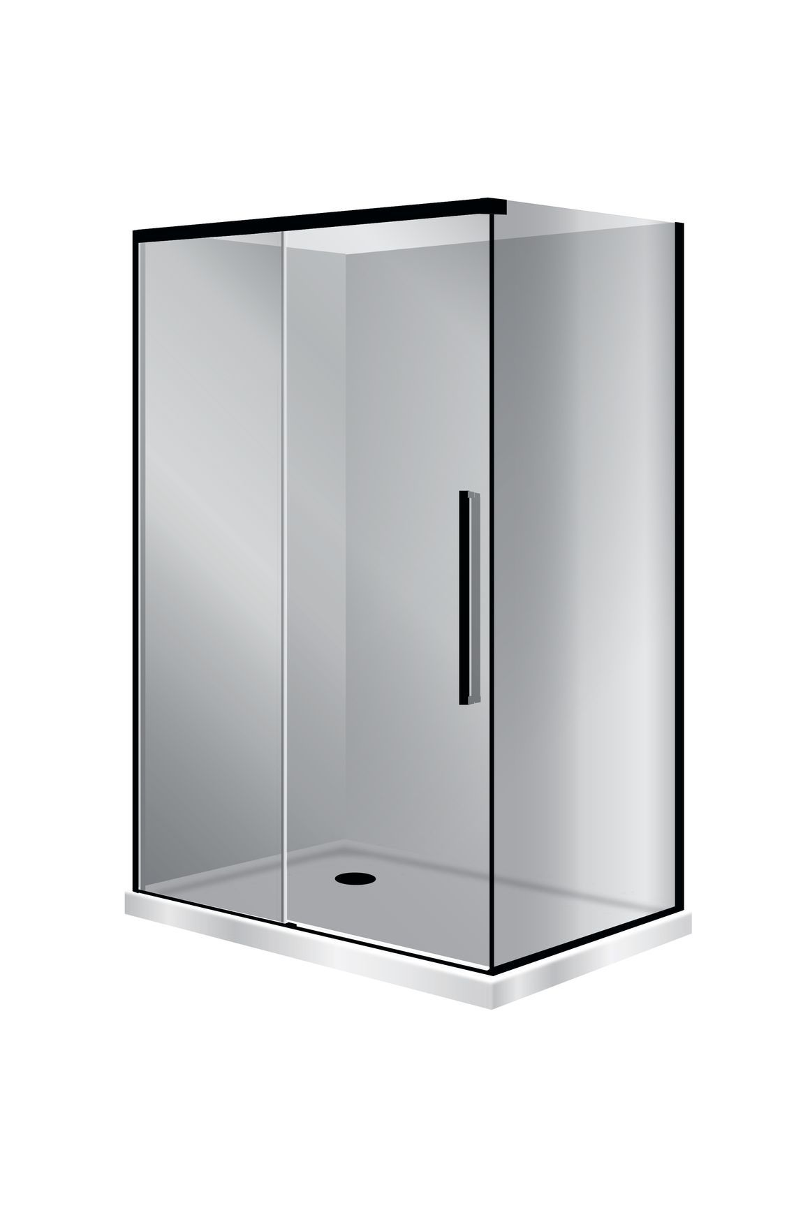 Horizon 2 Sided Sliding Door Shower with Grey Glass