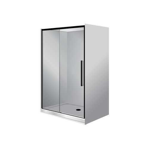 Horizon Alcove Sliding Door Shower with Grey Glass