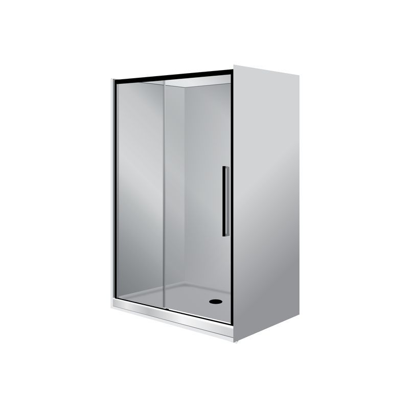 Horizon Alcove Sliding Door Shower with Grey Glass