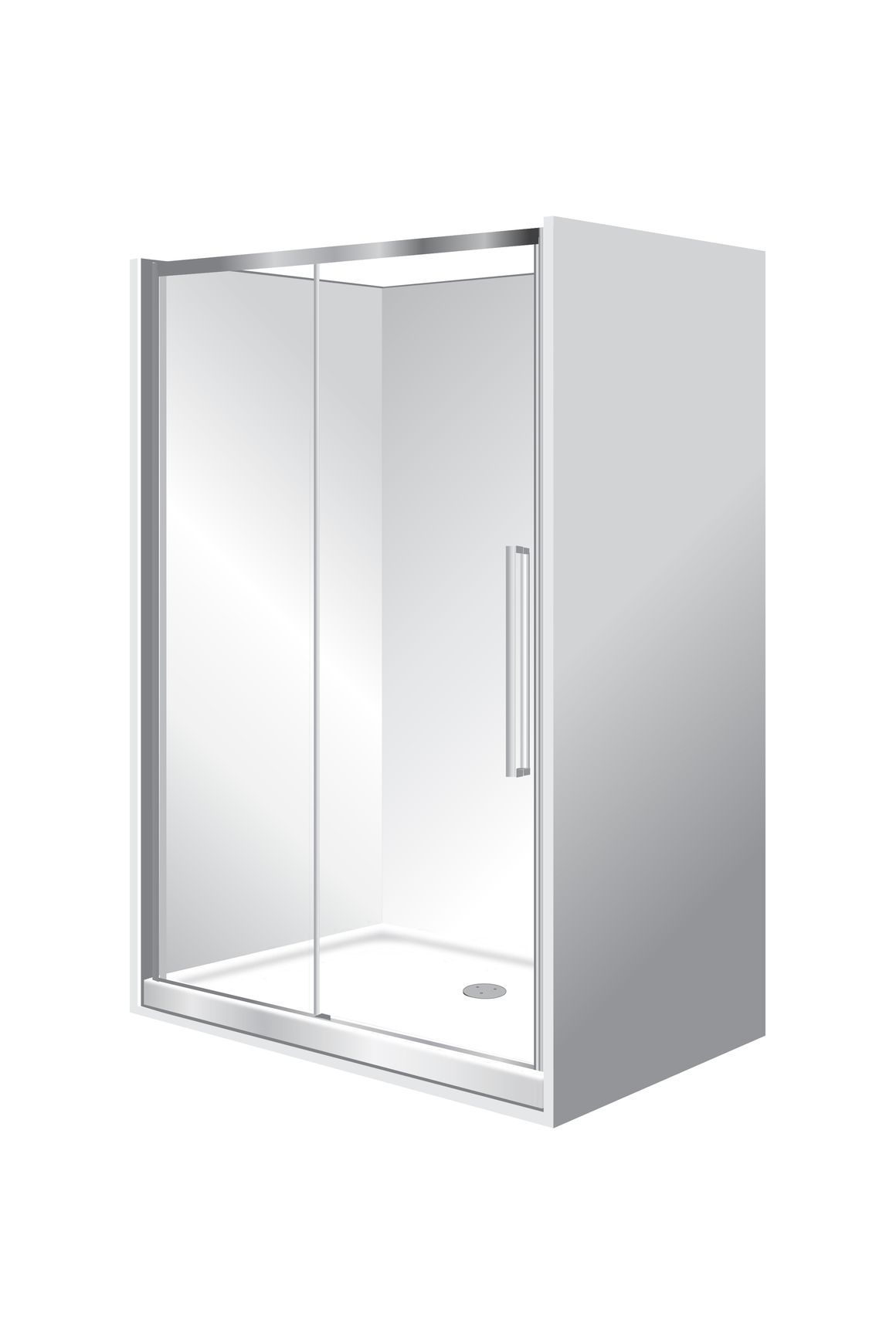 Horizon Alcove Sliding Door Shower with Clear Glass
