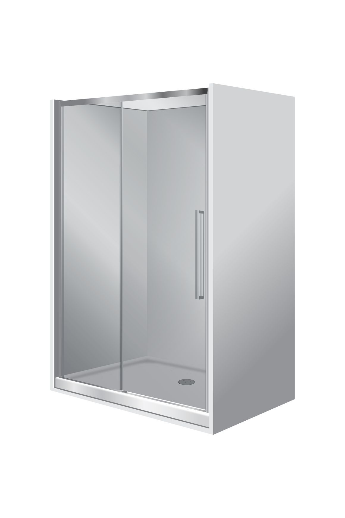 Horizon Alcove Sliding Door Shower with Grey Glass