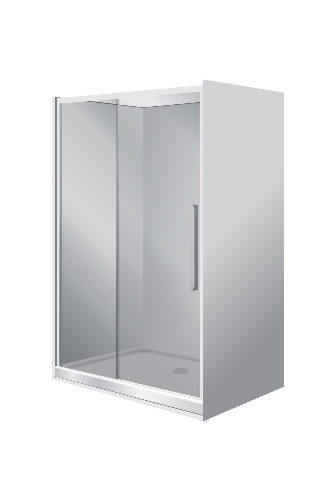 Horizon Alcove Sliding Door Shower with Grey Glass