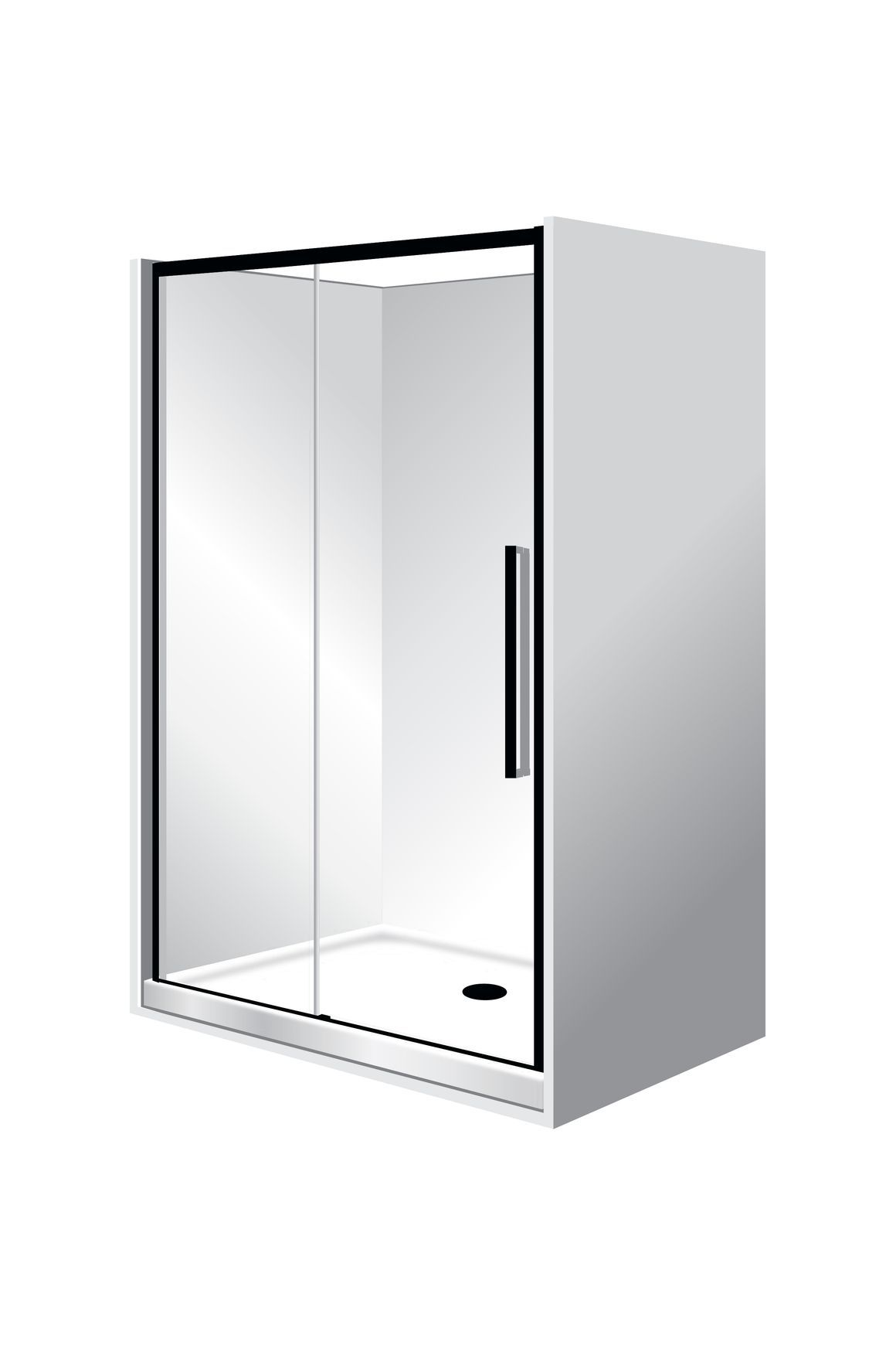 Horizon Alcove Sliding Door Shower with Clear Glass
