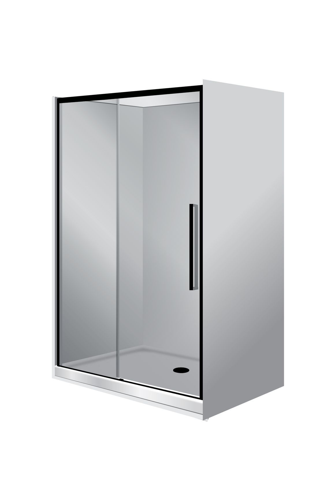 Horizon Alcove Sliding Door Shower with Grey Glass