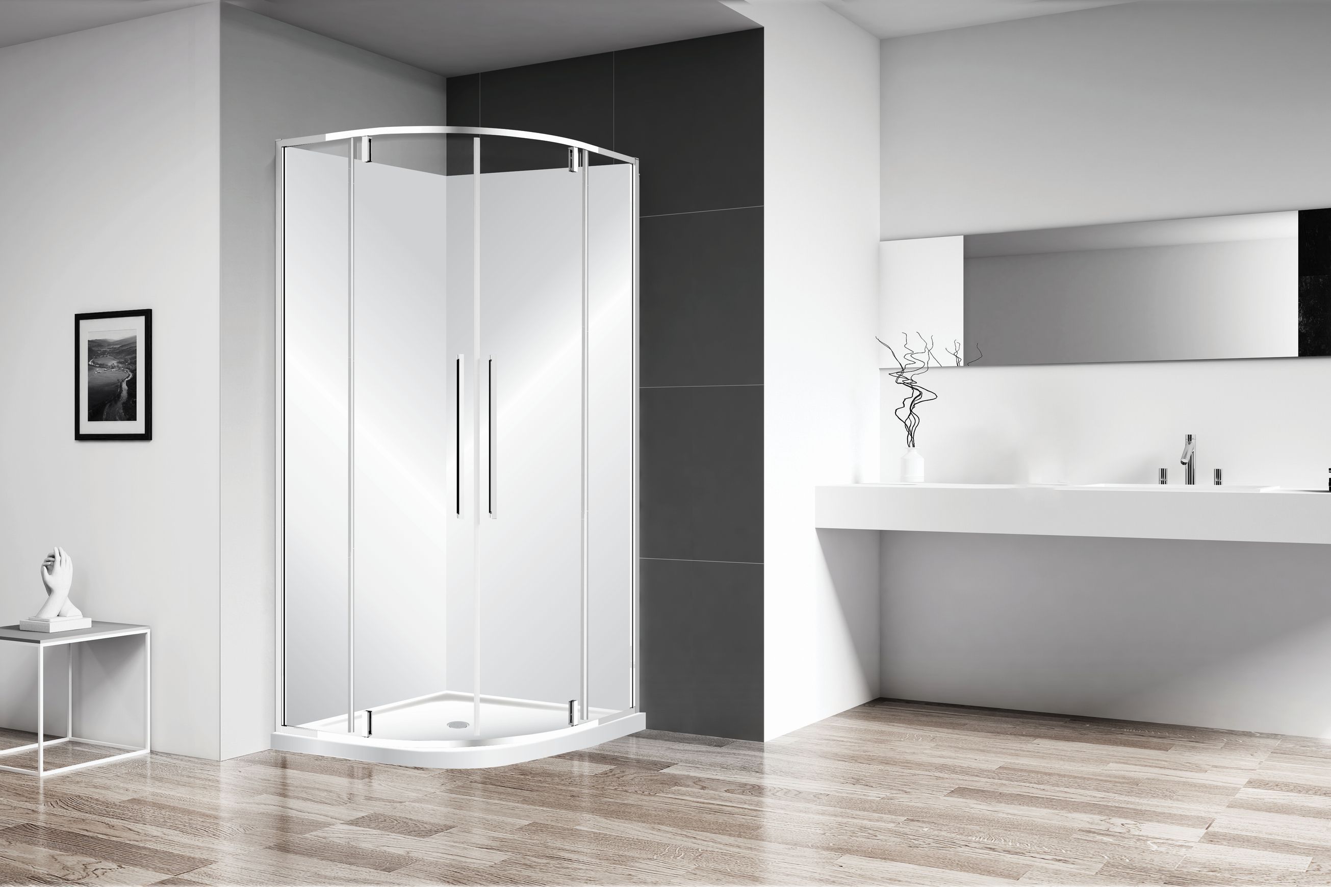 Horizon Round Corner Pivot Door Shower