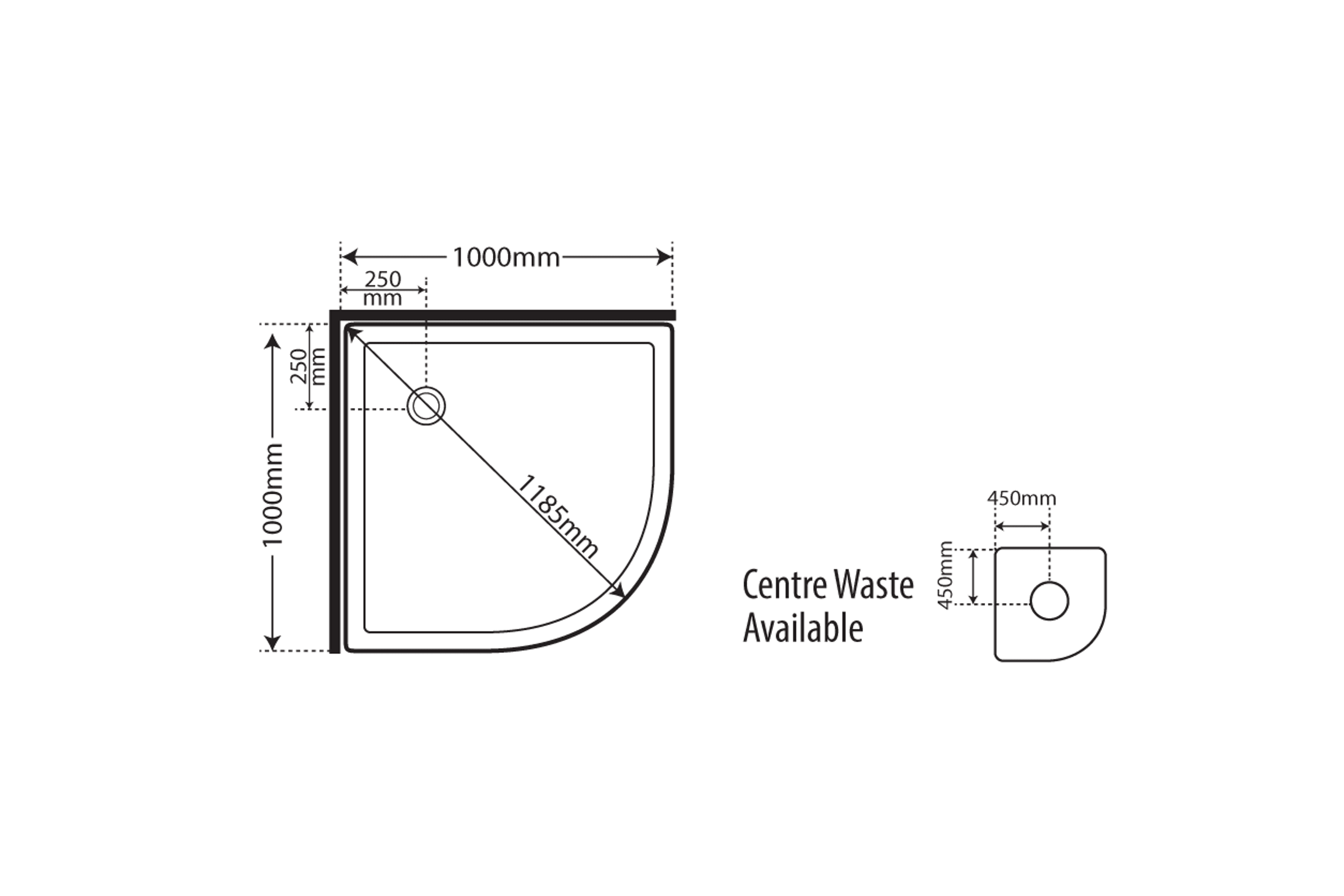 Horizon Round Corner Pivot Door Shower