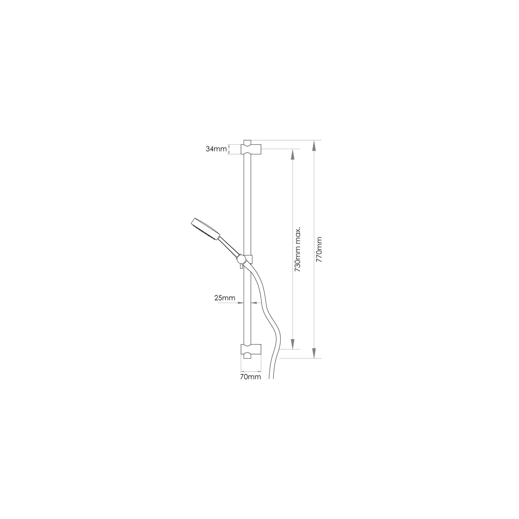 Stainless Single Function Slide Shower