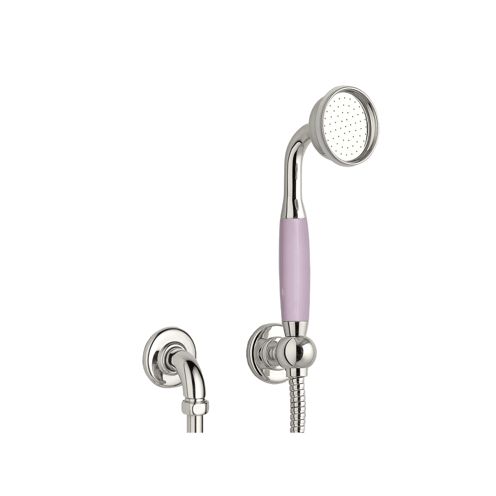 The Water Monopoly - Rockwell Straight Handshower On Hose With Wall Outlet, Parking Bracket & Metal/Coloured Shower Handle