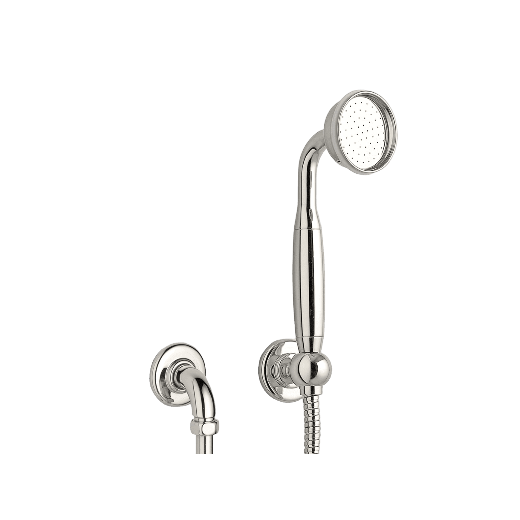 The Water Monopoly - Rockwell Straight Handshower On Hose With Wall Outlet, Parking Bracket & Metal/Coloured Shower Handle