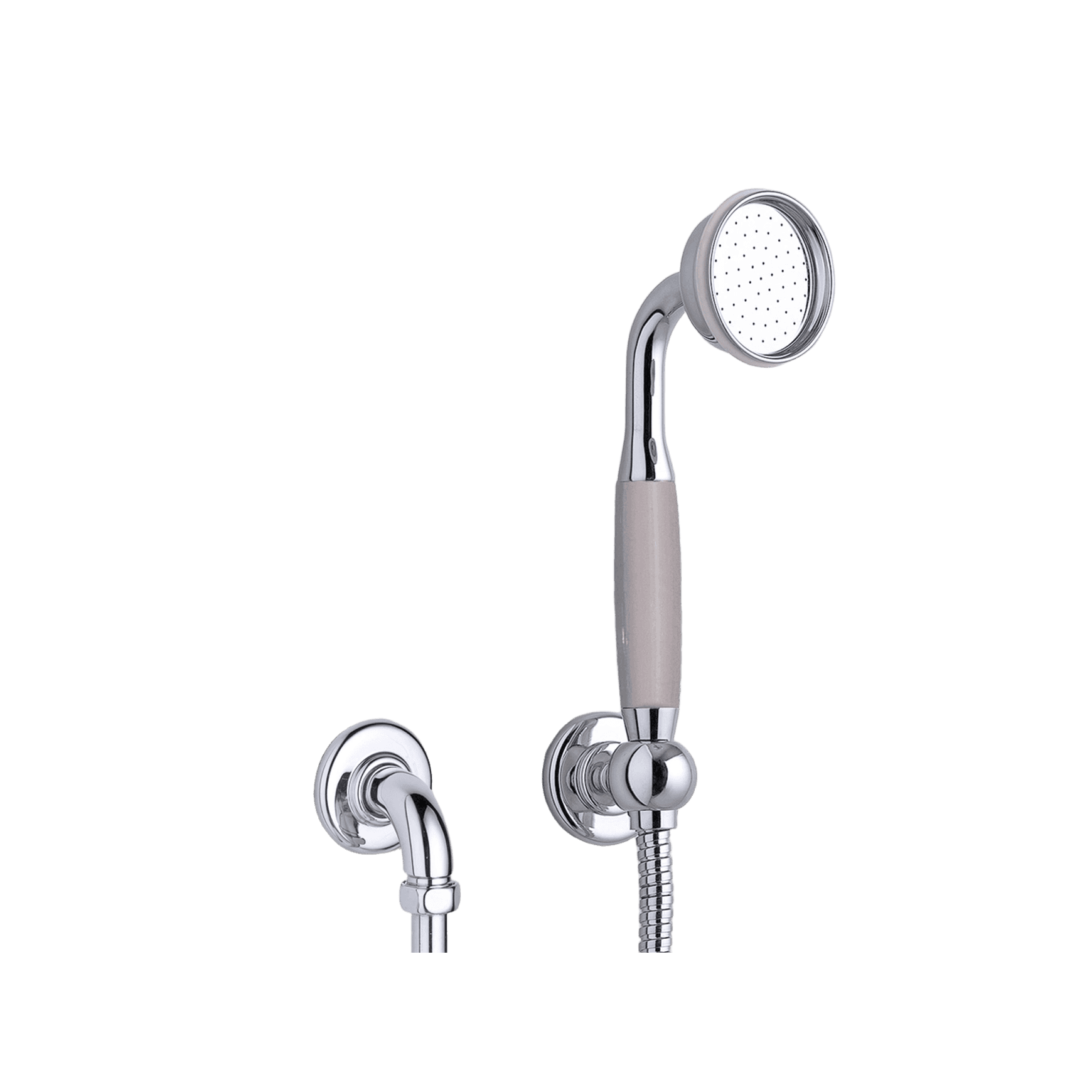 The Water Monopoly - Rockwell Straight Handshower On Hose With Wall Outlet, Parking Bracket & Metal/Coloured Shower Handle