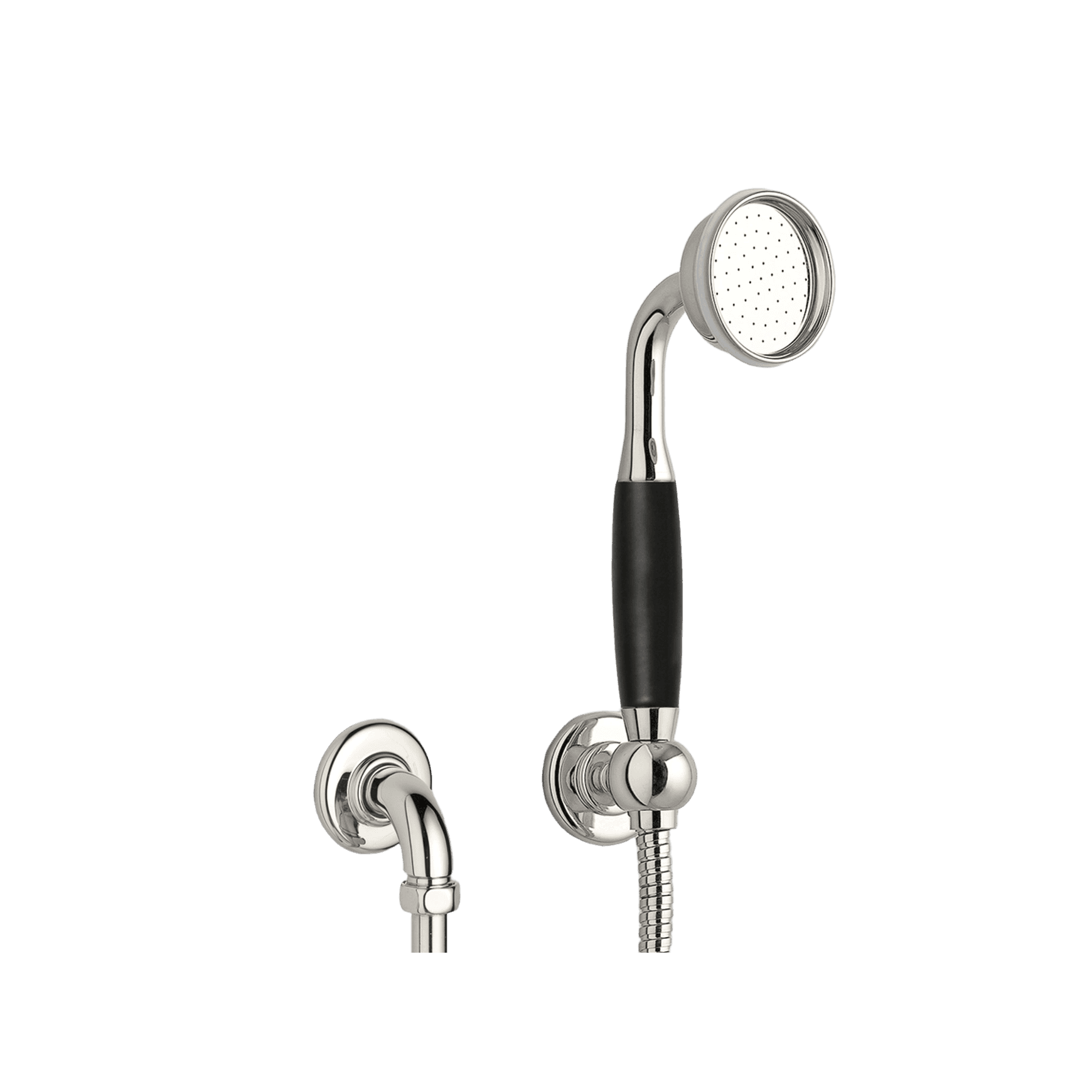 The Water Monopoly - Rockwell Straight Handshower On Hose With Wall Outlet, Parking Bracket & Metal/Coloured Shower Handle