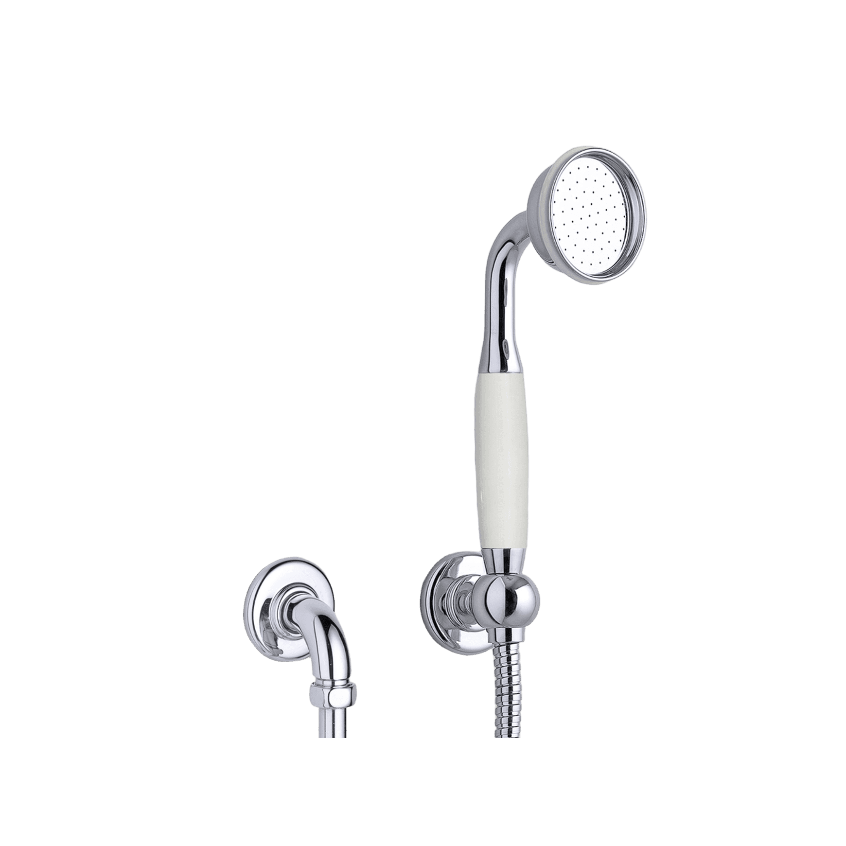The Water Monopoly - Rockwell Straight Handshower On Hose With Wall Outlet, Parking Bracket & Metal/Coloured Shower Handle