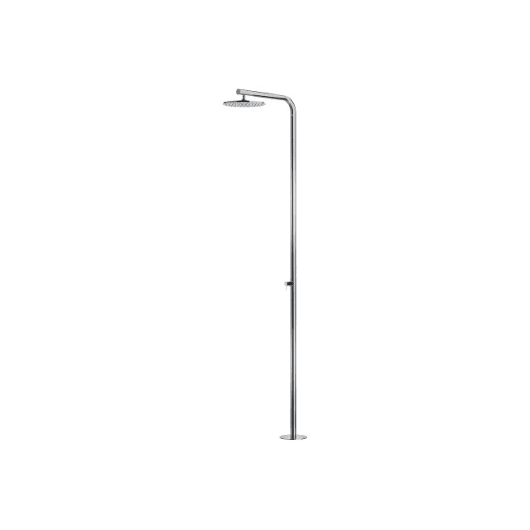 Classy Outdoor Shower w. Mixer Brushed Stainless Steel