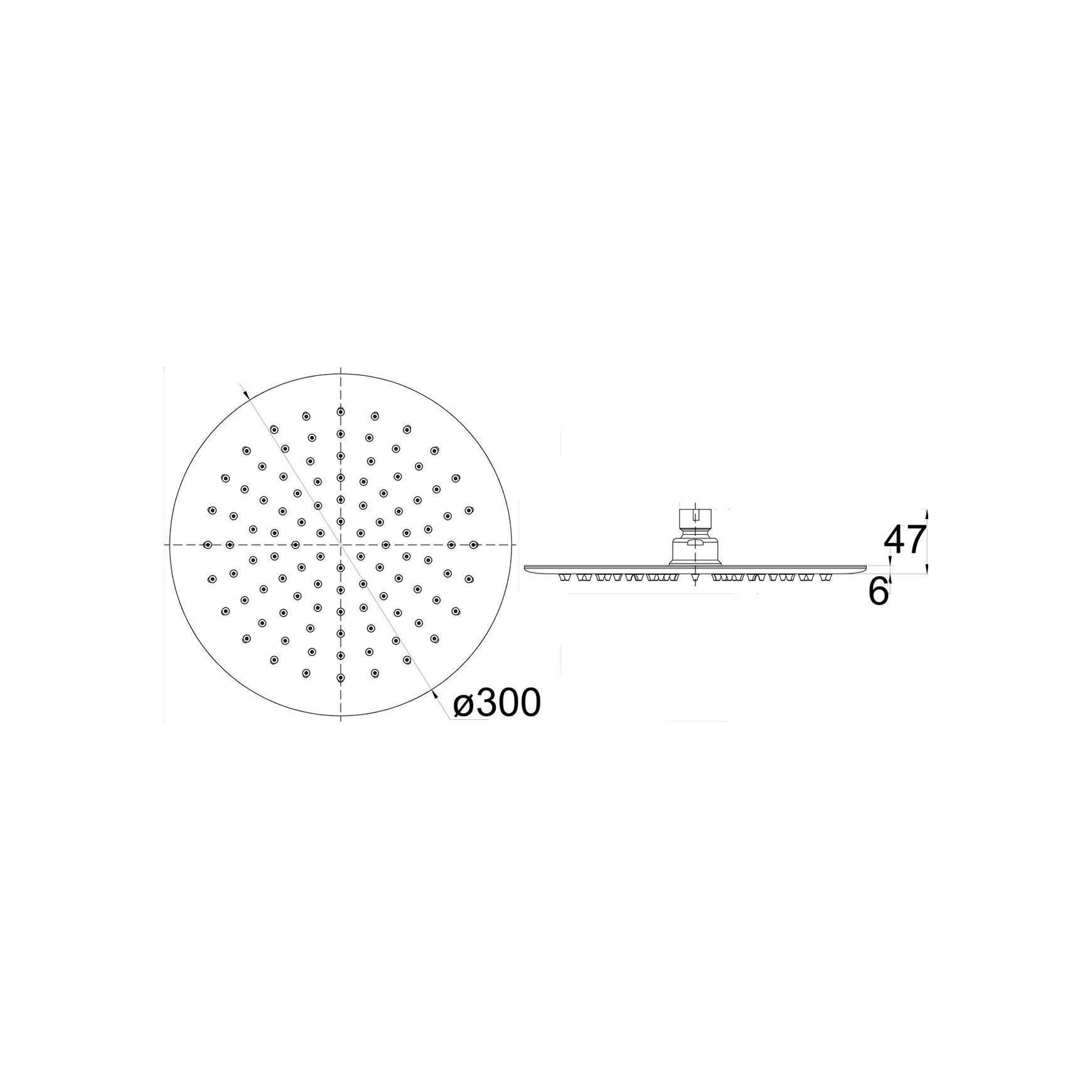 Unika Kara Round Overhead Shower