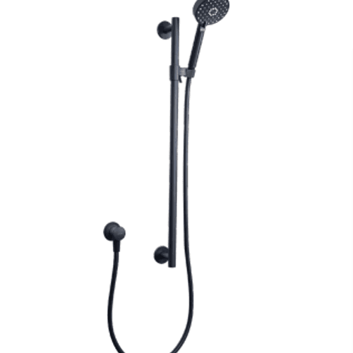 KOHLER Matte Black Slide Rail with Awaken Handshower