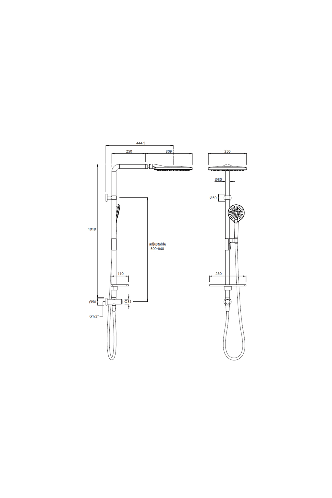 Splash Lux Column Shower 3 Function