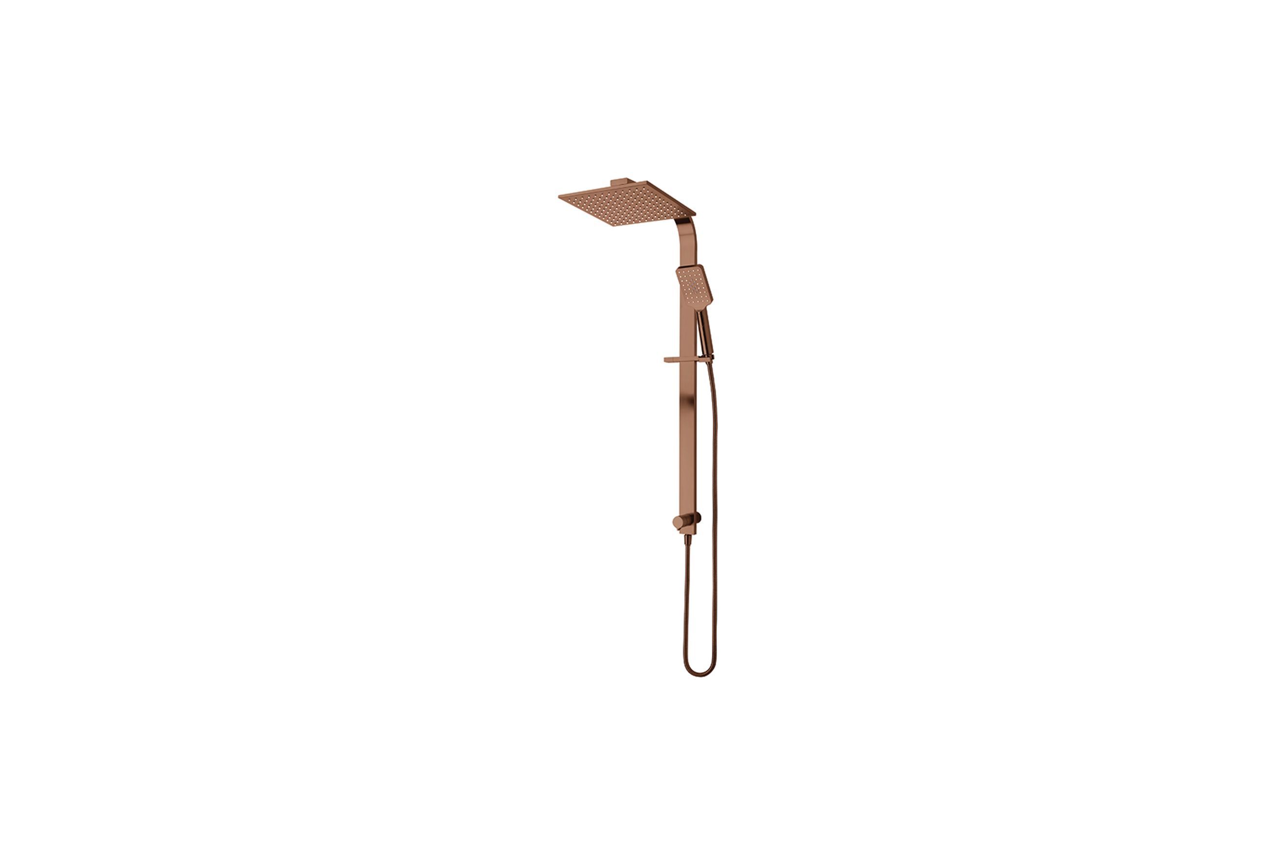 Olympia Double Head Shower (Square) Brushed Copper