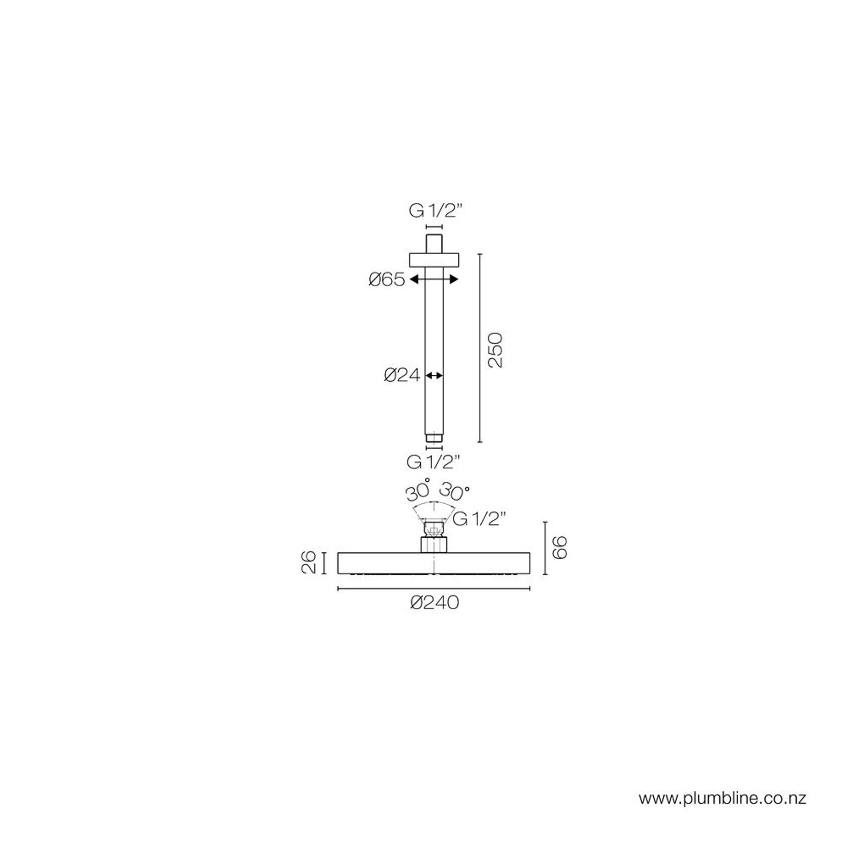 Fukasawa 240mm Ceiling Mount Rainhead