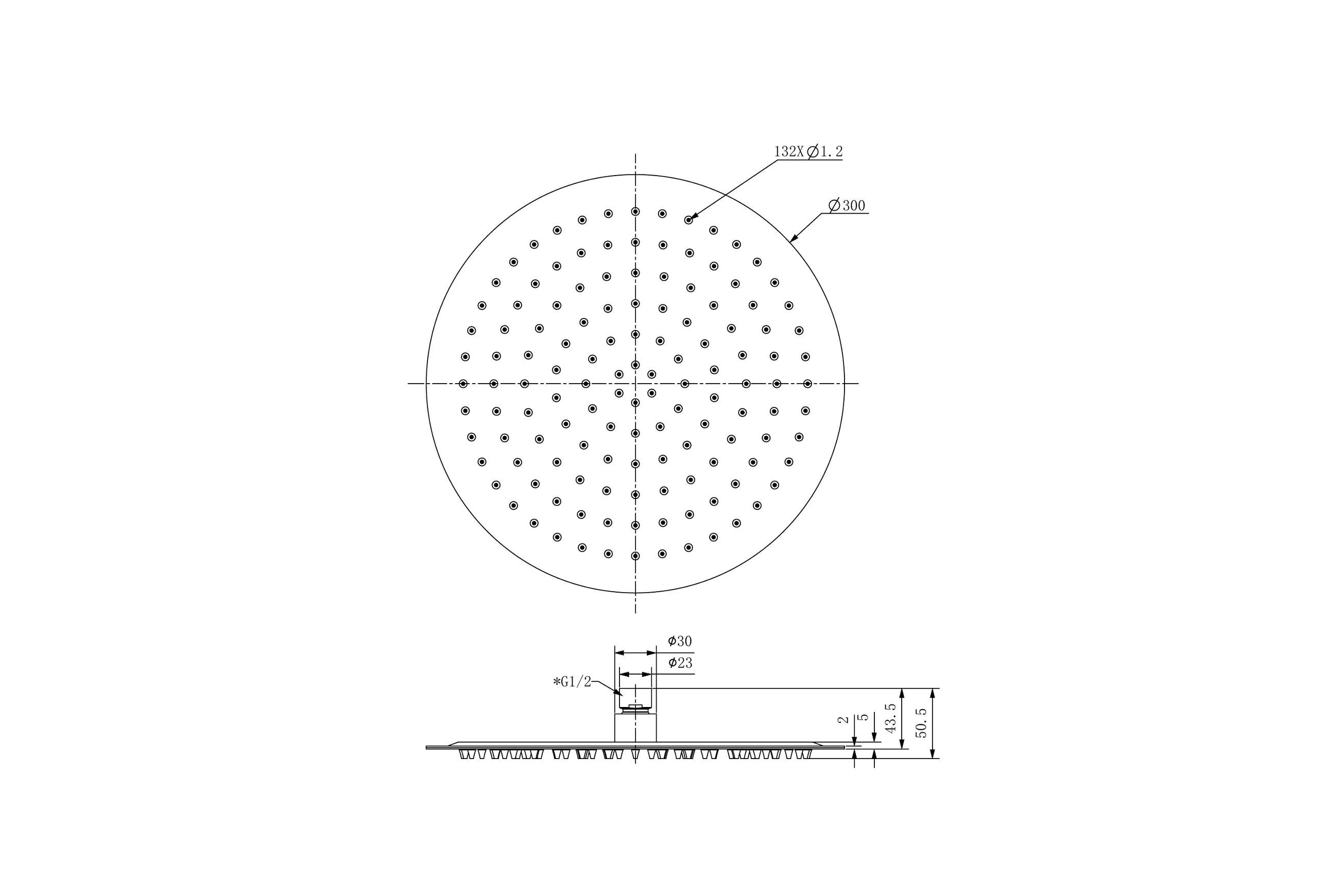 Zen SS316L 300mm Round Shower Head | Brushed Bronze