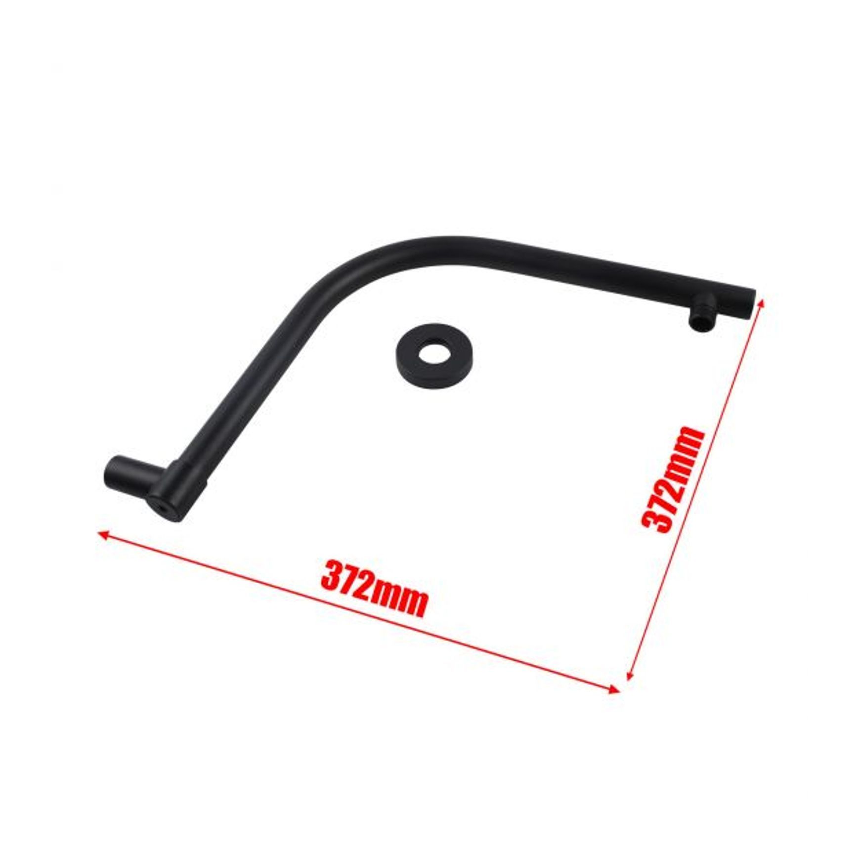 Gooseneck Square Shower Arm Matte Black