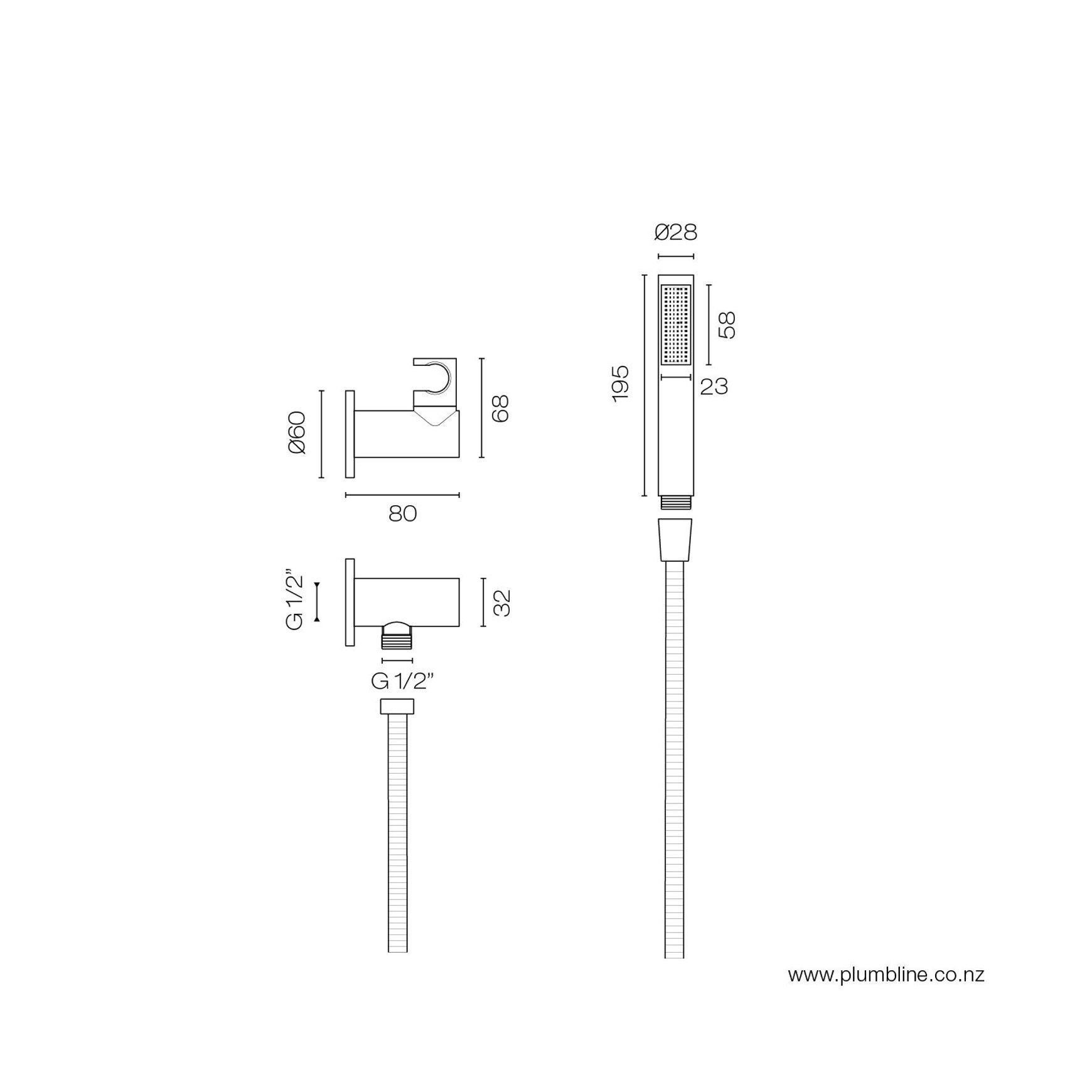 Tube Wall Mount Shower Kit