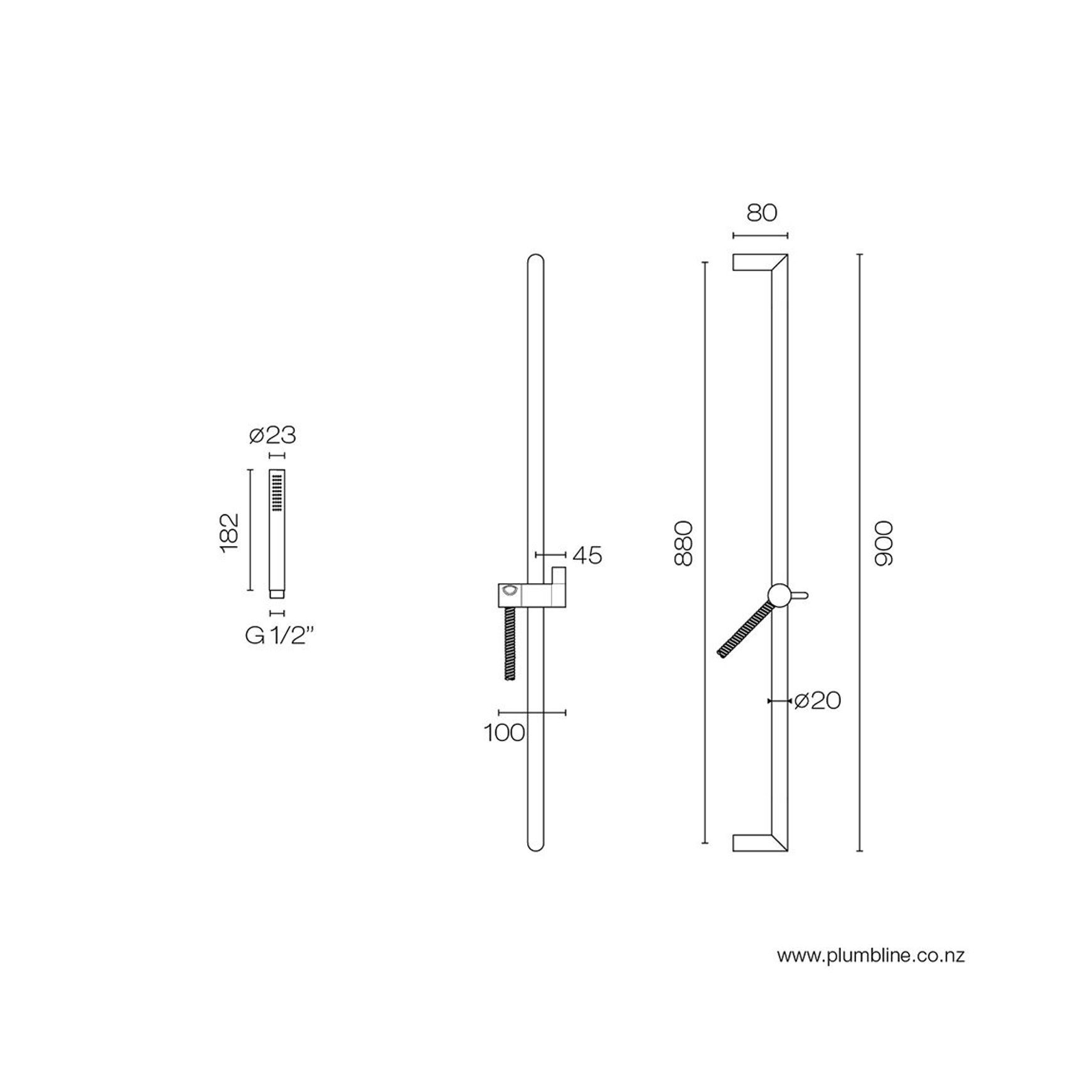 Young 900mm Slide Shower