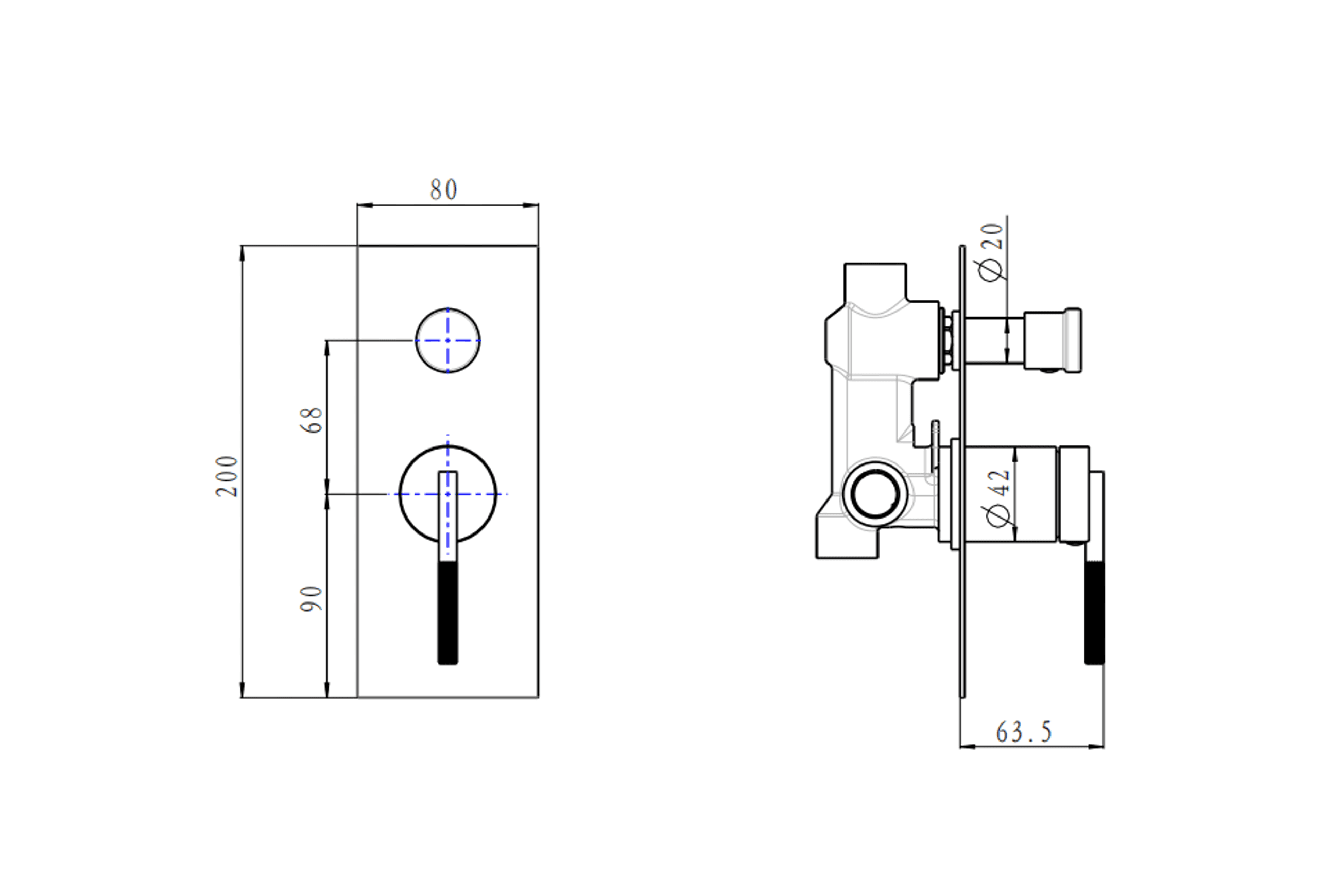 Caddence Wall Mixer with Diverter Brushed Nickel