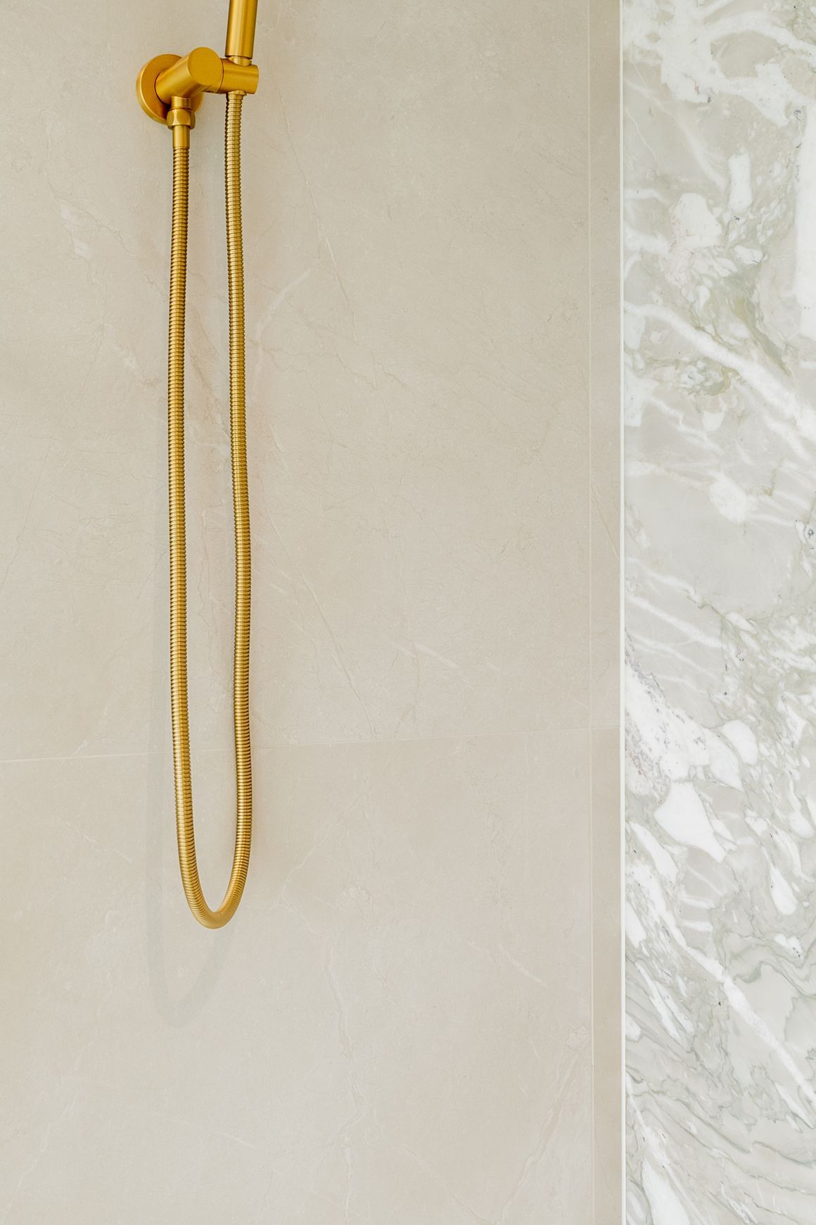 Lucid Pin Wall Mixer with Diverter Brushed Brass