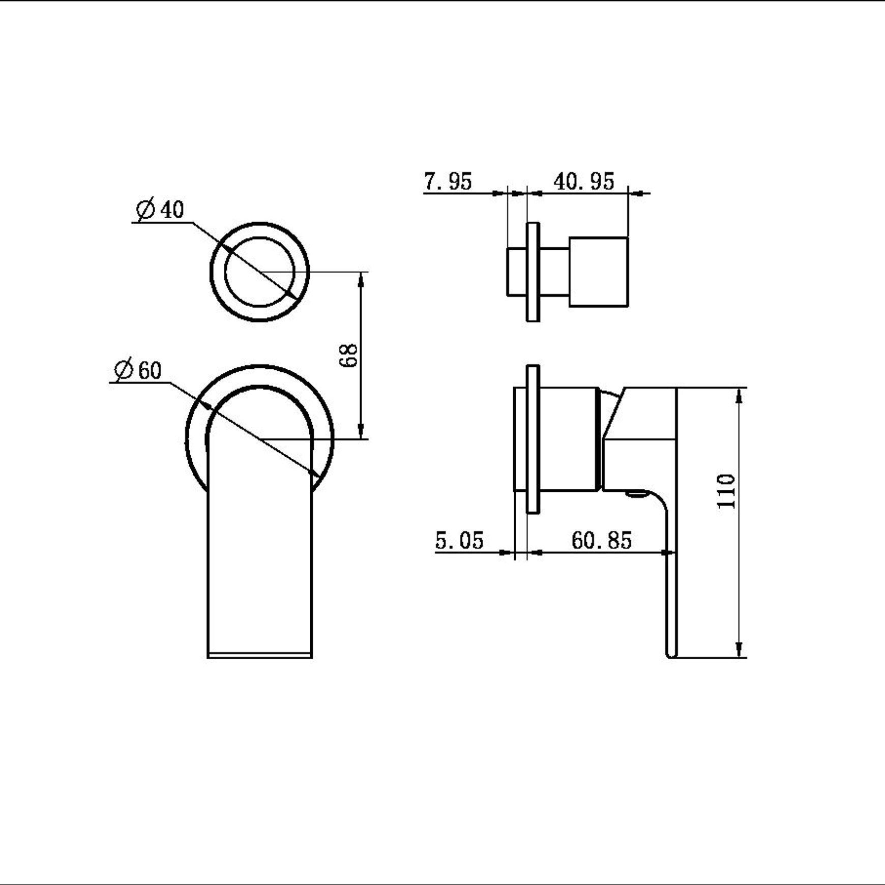 Bianca Shower Mixer & Divertor Back Plate | Chrome