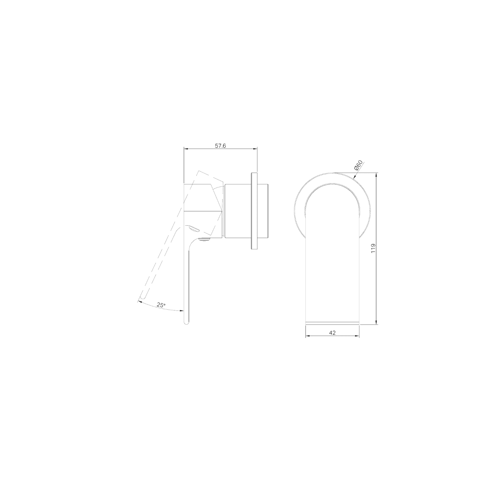 Bianca Shower Mixer 60mm Plate Trim Kits | Brushed Gold