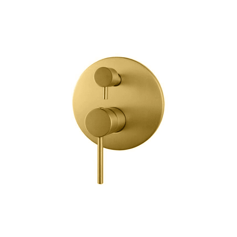 Lucid Pin Wall Mixer with Diverter Brushed Brass