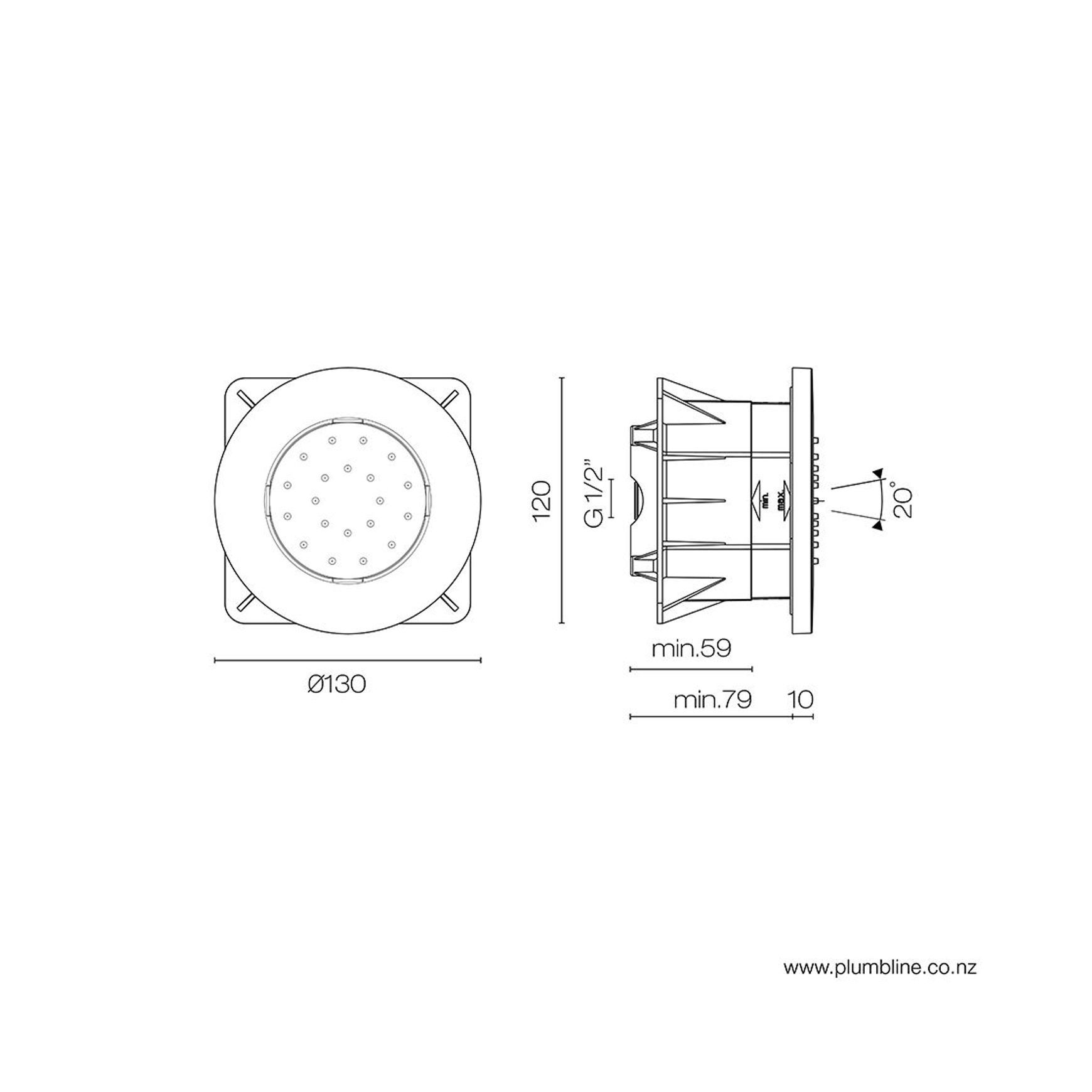 Flow Adjustable Body Spray Round